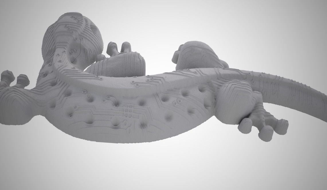 Digital Lizard Ornament 3D print model_6