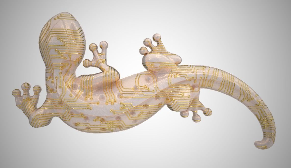 Digital Lizard Ornament 3D print model_1