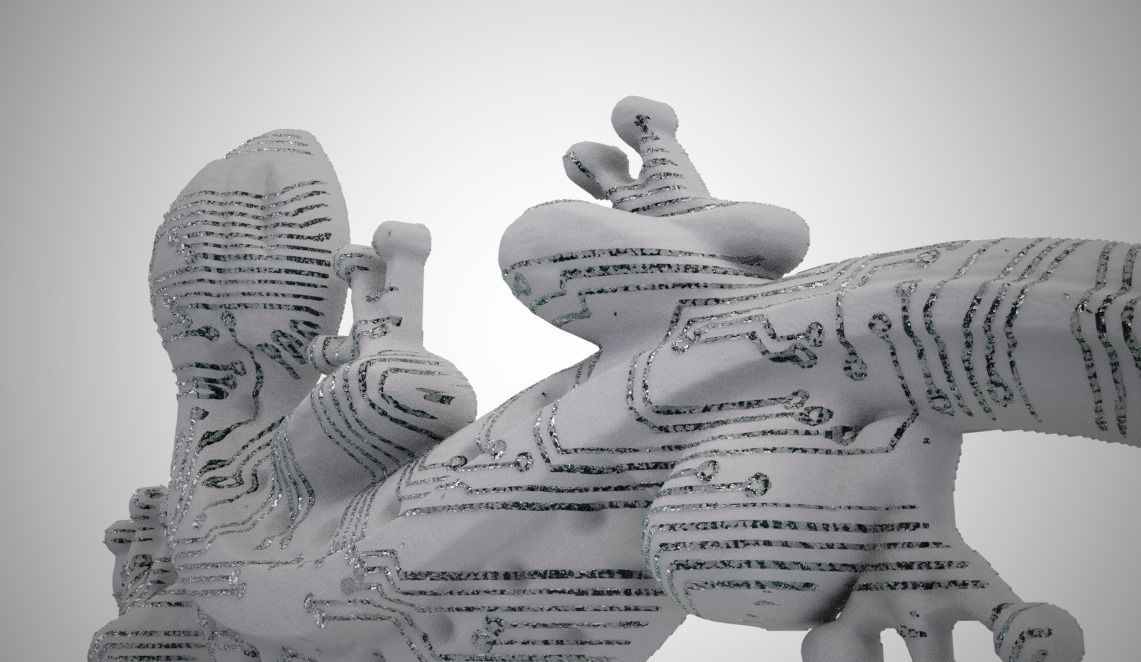 Digital Lizard Ornament 3D print model_8