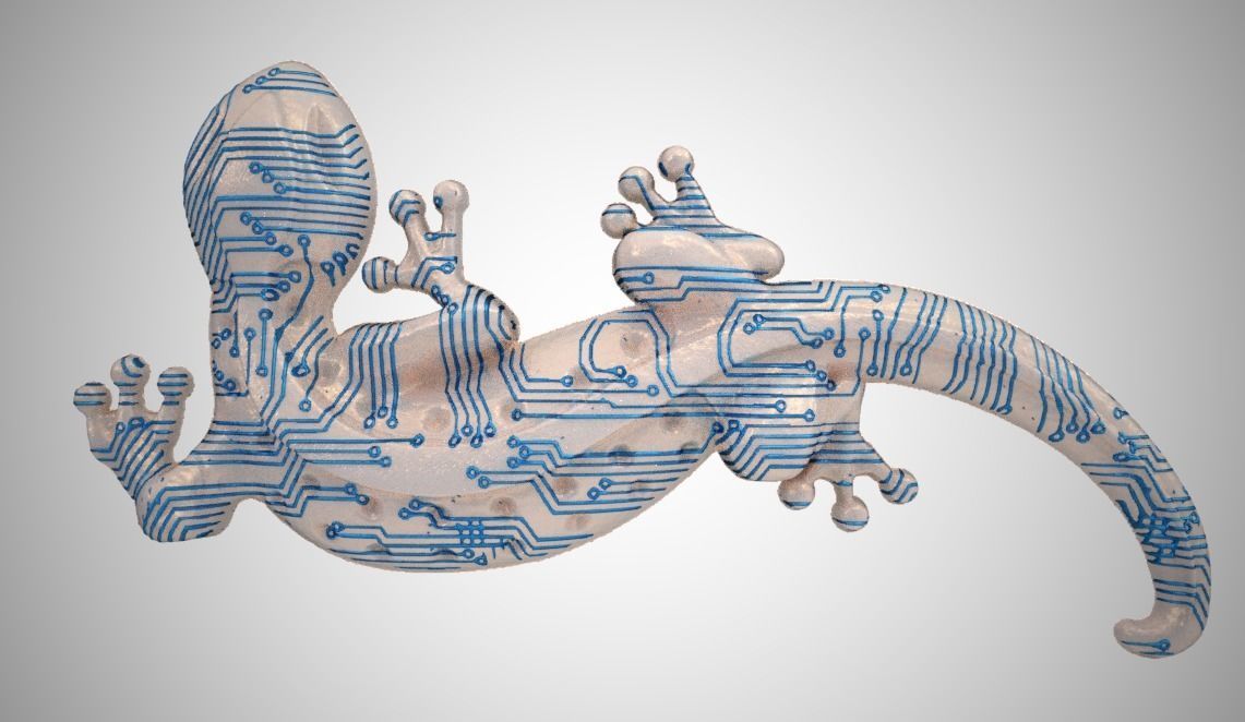 Digital Lizard Ornament 3D print model_2