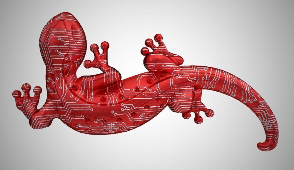 Digital Lizard Ornament 3D print model_4