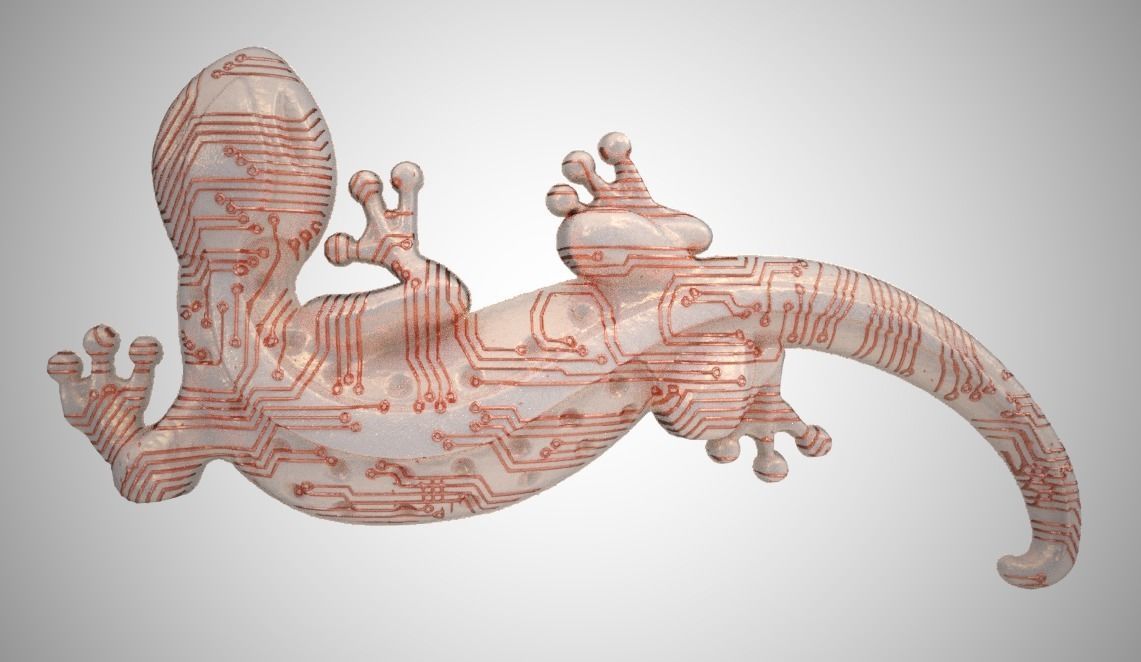 Digital Lizard Ornament 3D print model_5