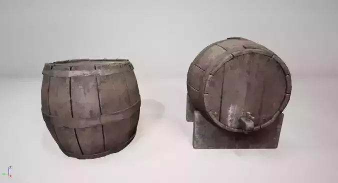 30- Wine Barrel old Medieval 2pack quality UE4