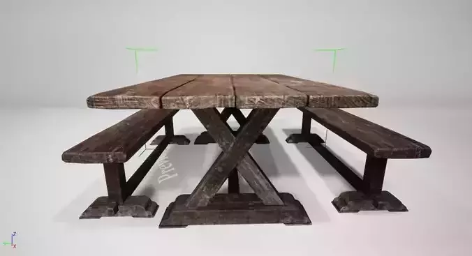 29- Square table picnic medieval quality UE4