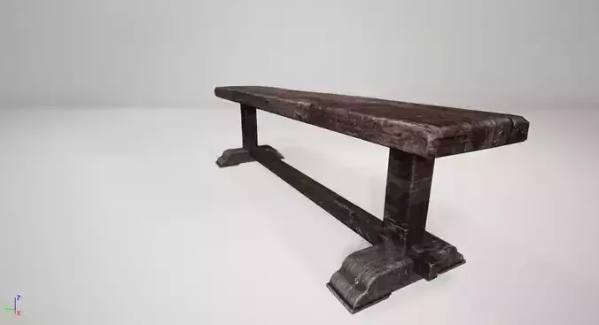 28- Square Stool Medieval quality UE4