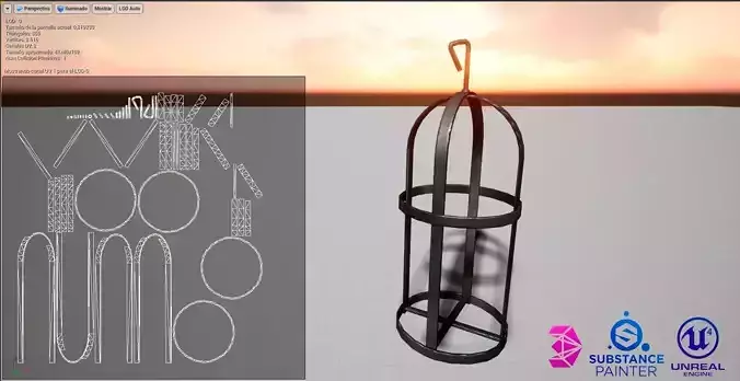 23- cage medieval UE4 Low-poly 3D model