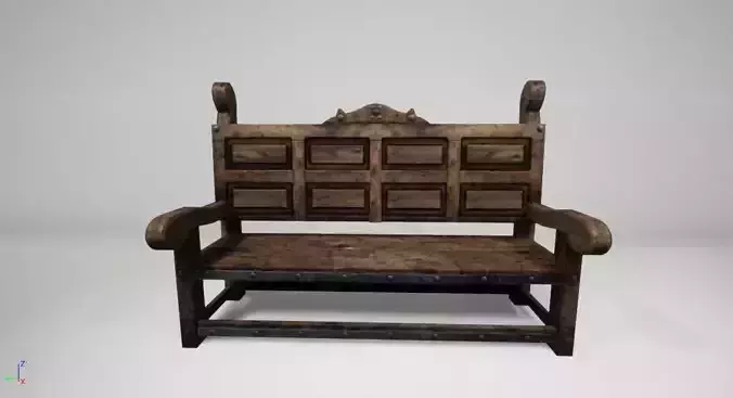 medieval wooden bench UE4