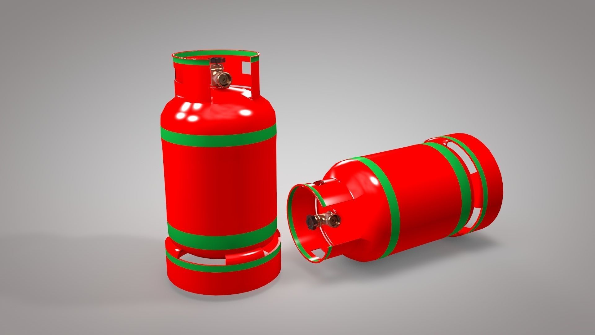 Gas Cylinders 3D model Industrial Tank Low-poly 3D model_5
