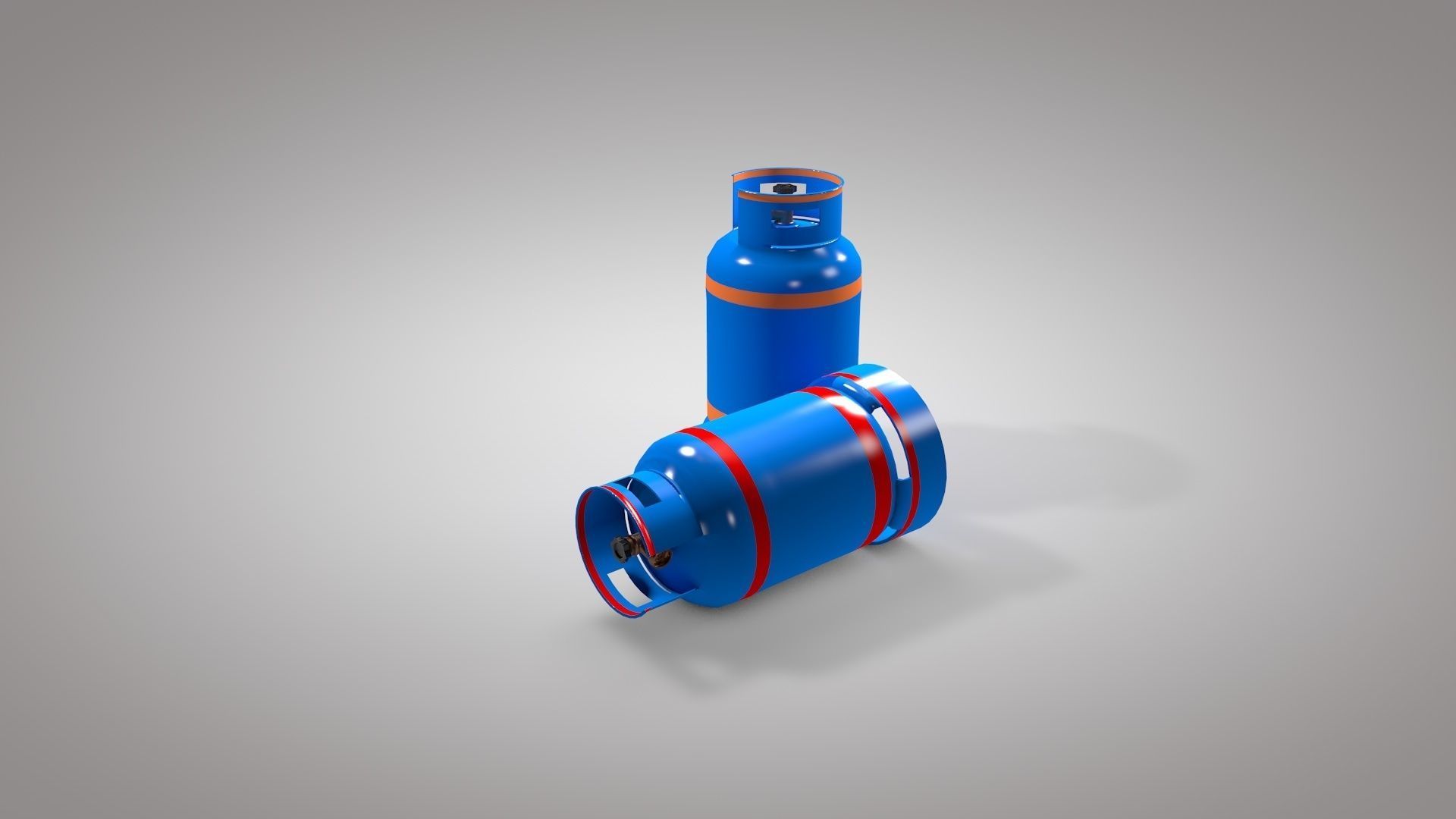 Gas Cylinders 3D model Industrial Tank Low-poly 3D model_8
