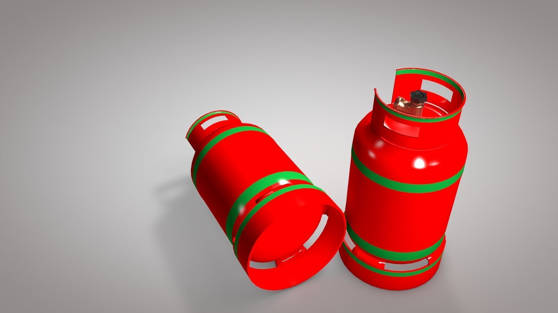 Gas Cylinders 3D model Industrial Tank Low-poly 3D model_4