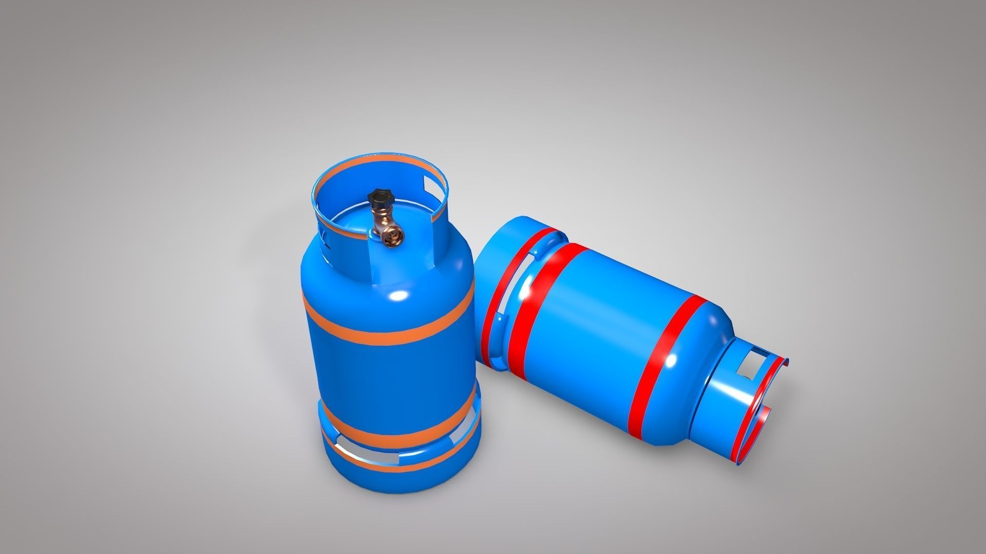 Gas Cylinders 3D model Industrial Tank Low-poly 3D model_6