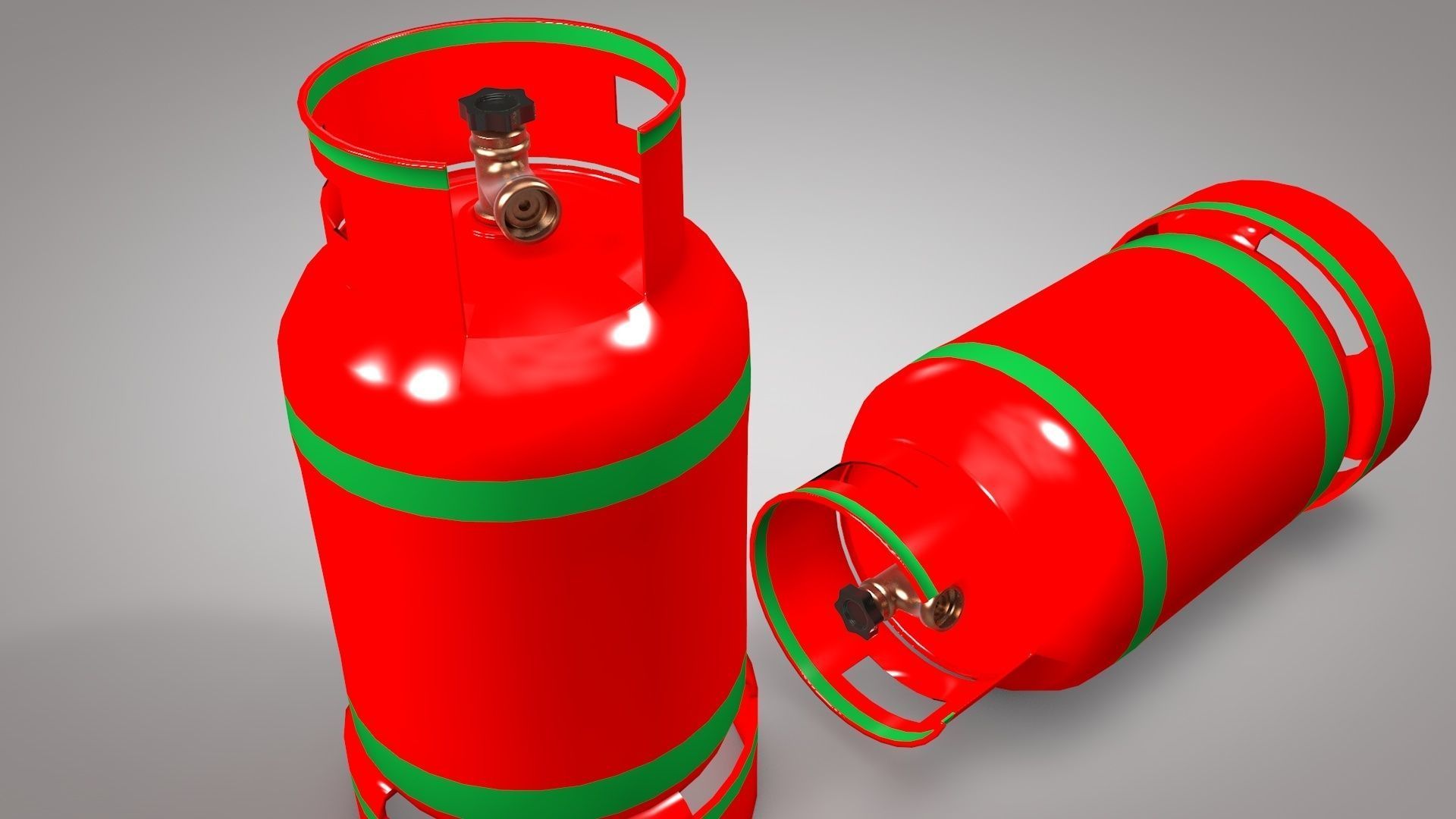 Gas Cylinders 3D model Industrial Tank Low-poly 3D model_3