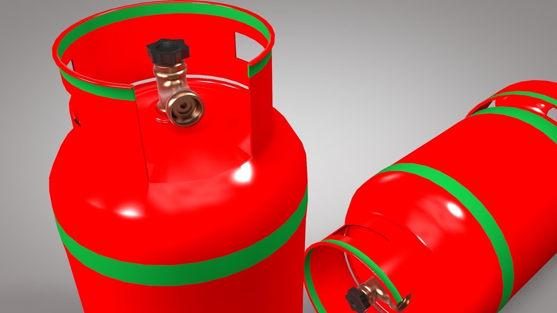Gas Cylinders 3D model Industrial Tank Low-poly 3D model_1
