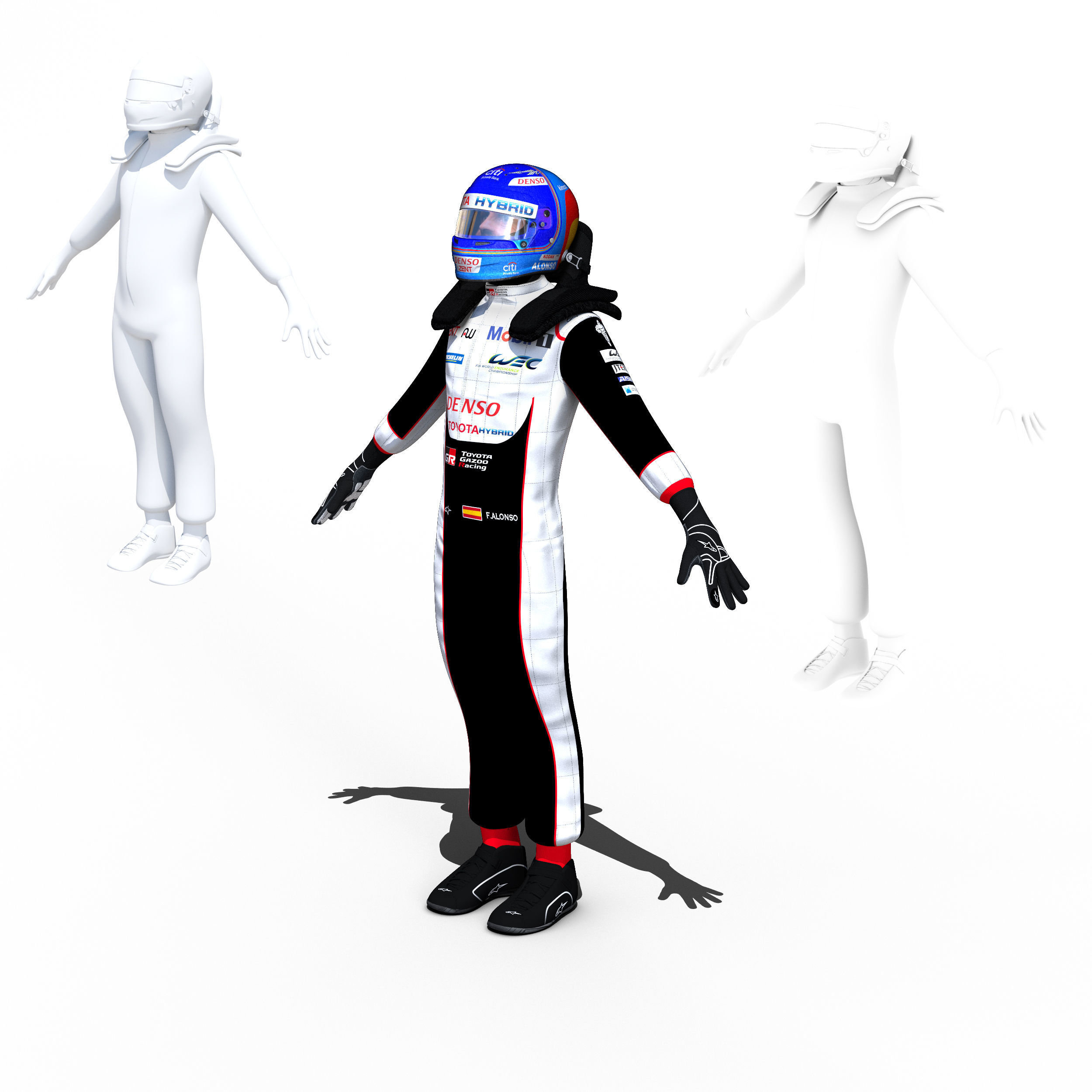 Fernando Alonso WEC 2018 Low-poly 3D model_3