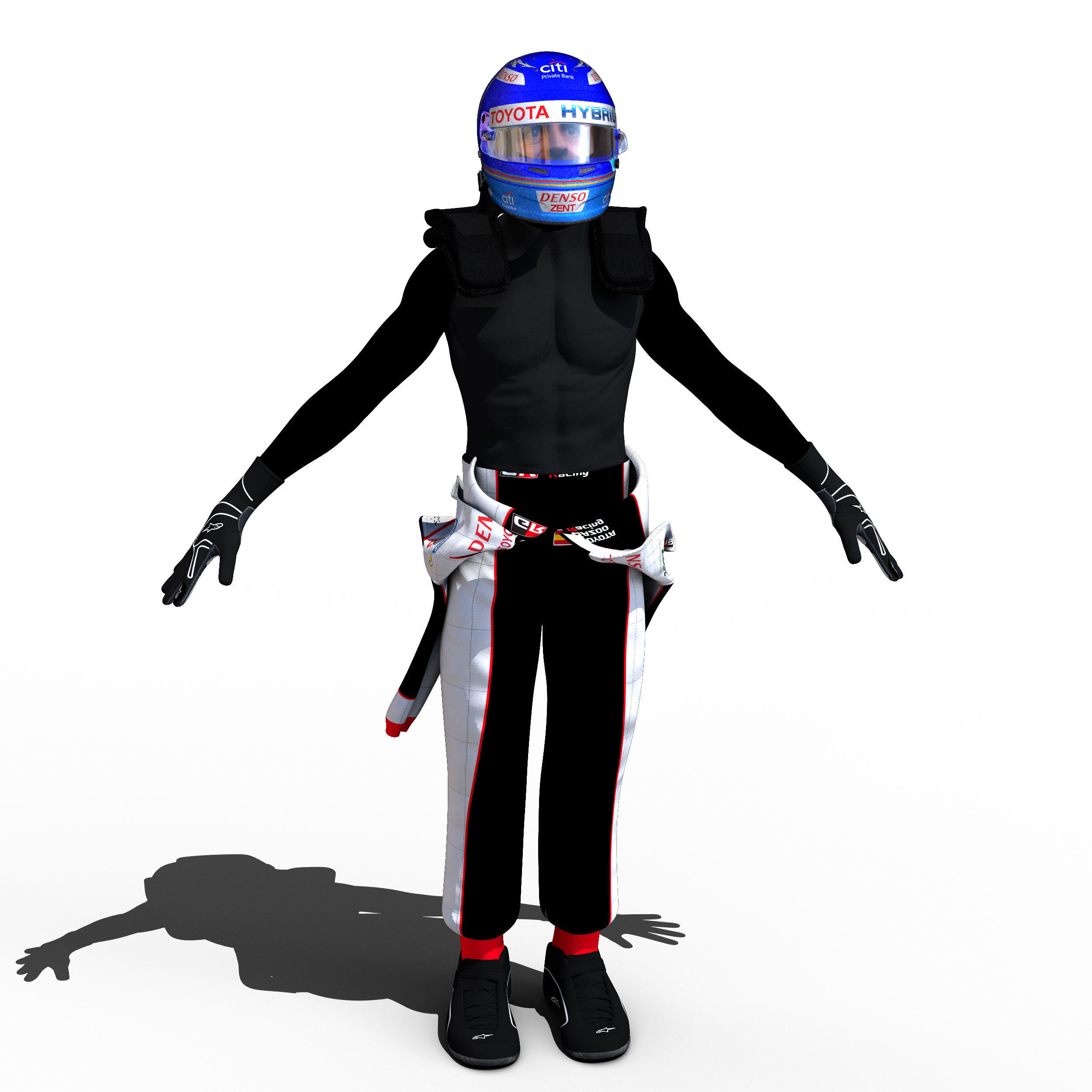 Fernando Alonso WEC 2018 Low-poly 3D model_1