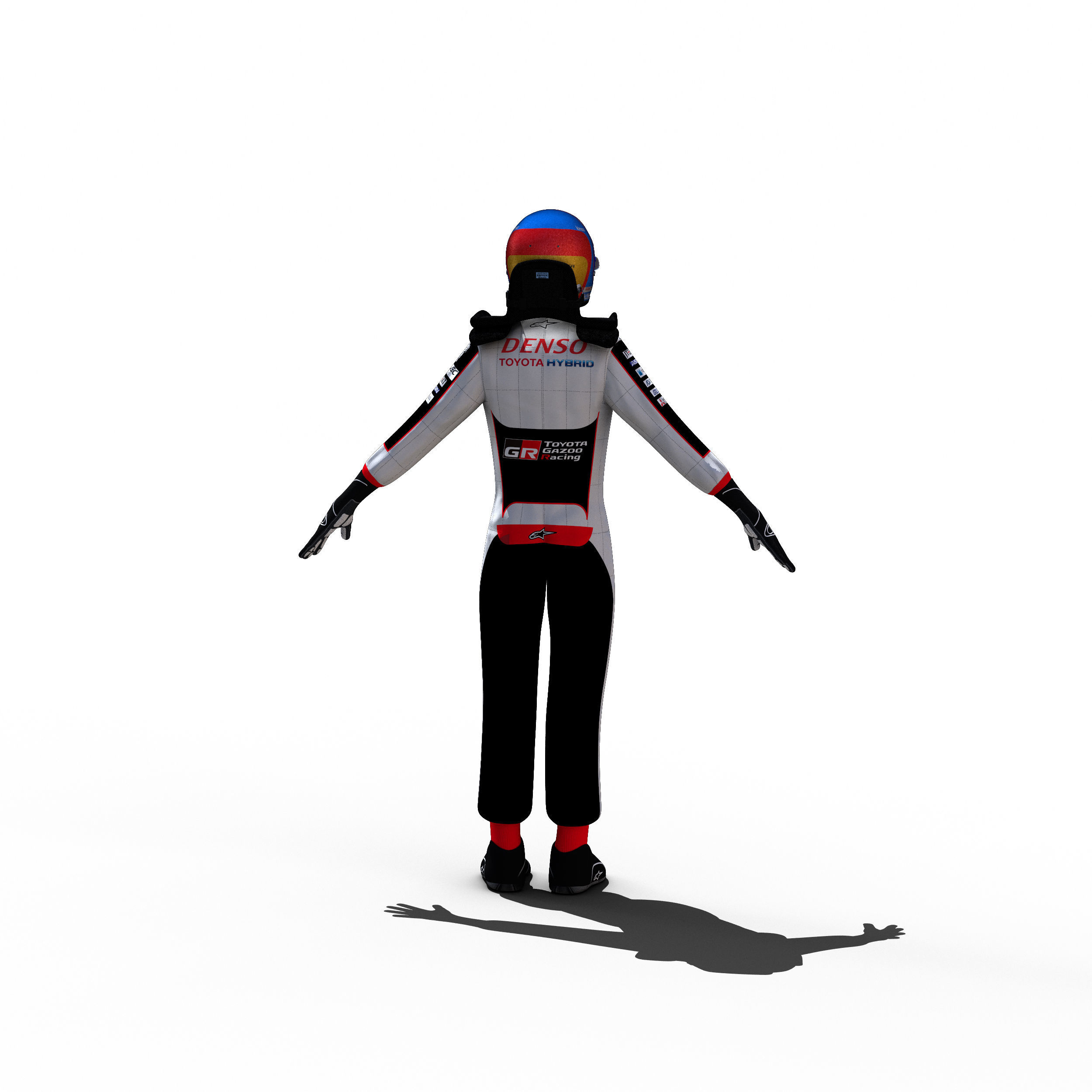 Fernando Alonso WEC 2018 Low-poly 3D model_10