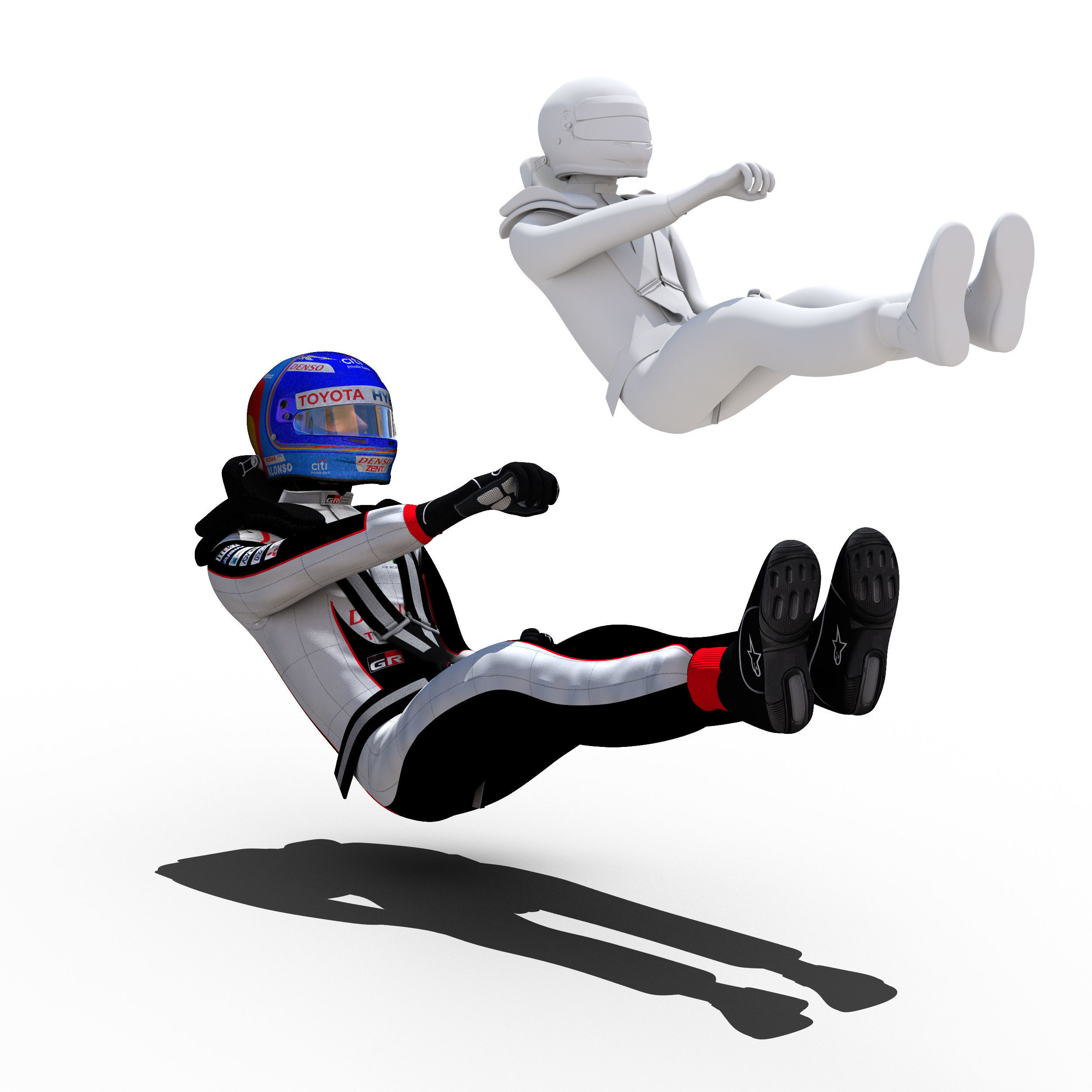 Fernando Alonso WEC 2018 Low-poly 3D model_4