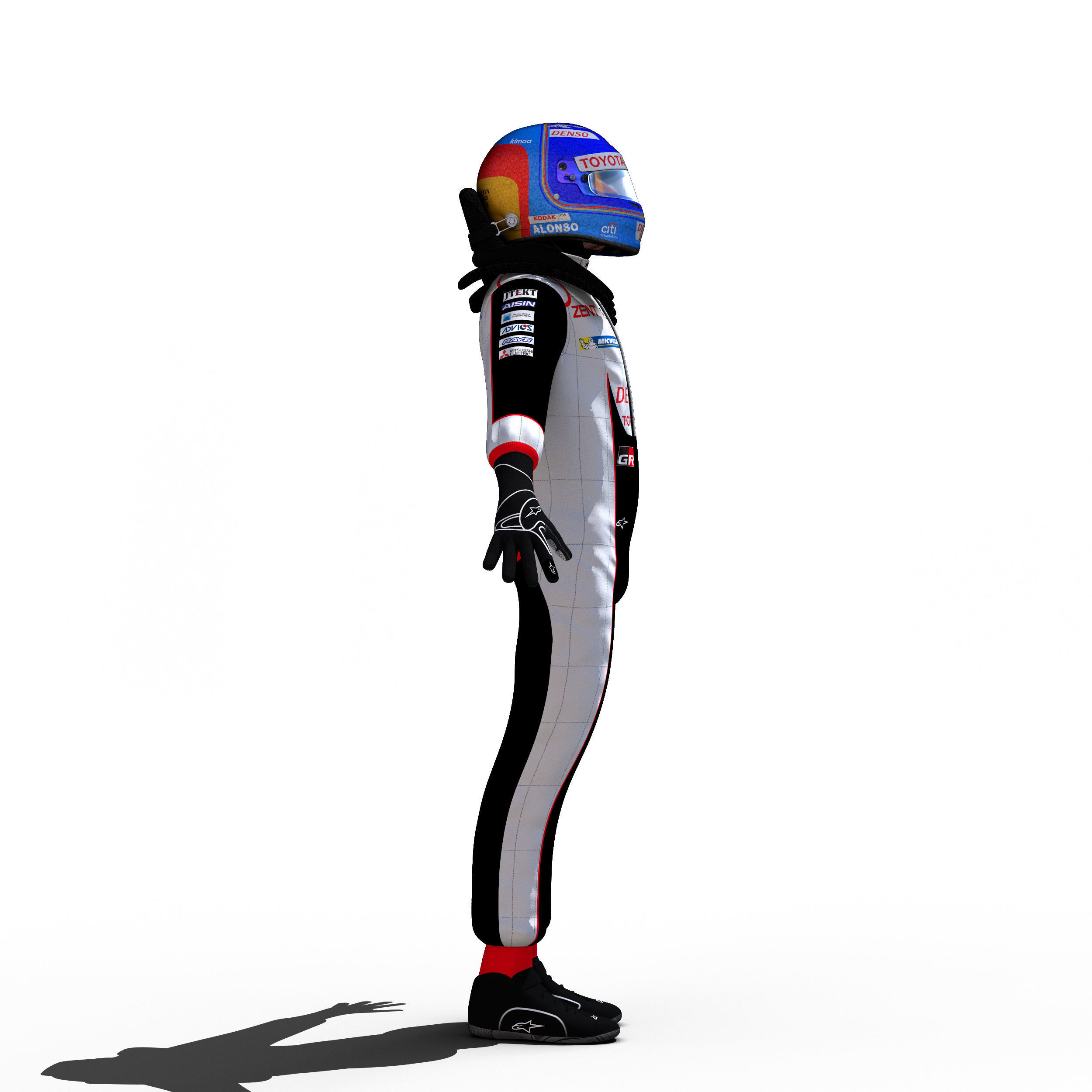 Fernando Alonso WEC 2018 Low-poly 3D model_5