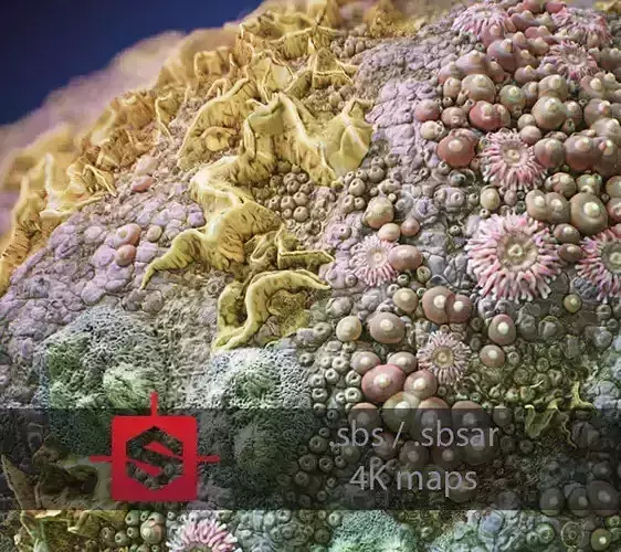 Coral Reef PBR Tileable Material Texture