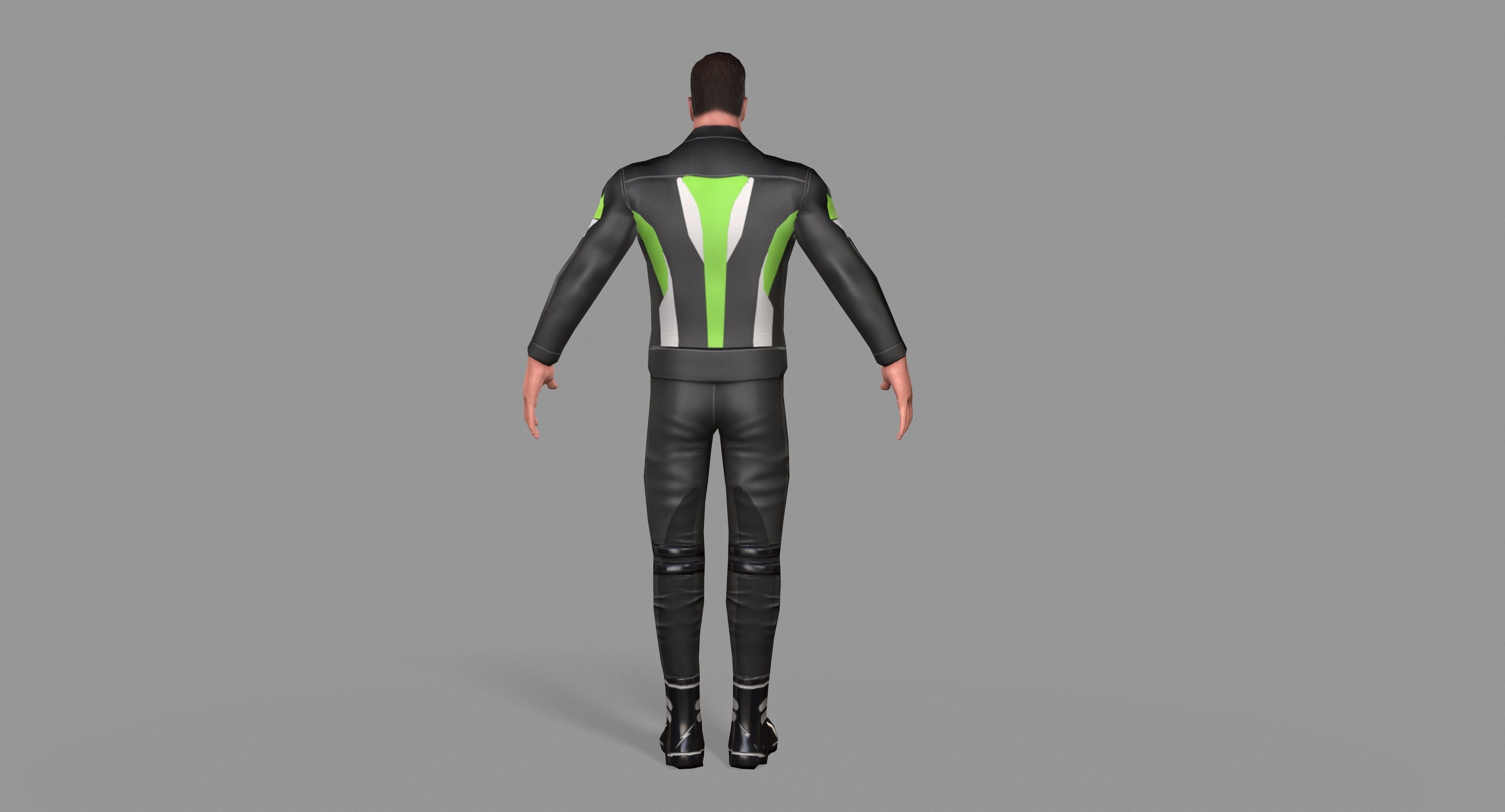 Biker boy  Low-poly 3D model_12