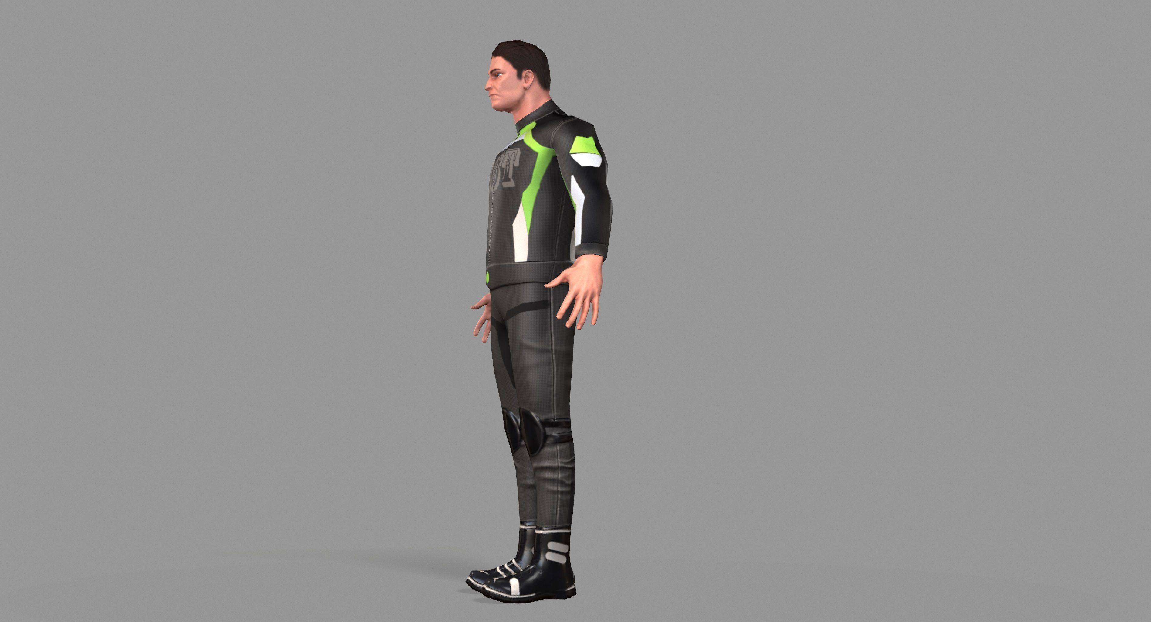 Biker boy  Low-poly 3D model_43