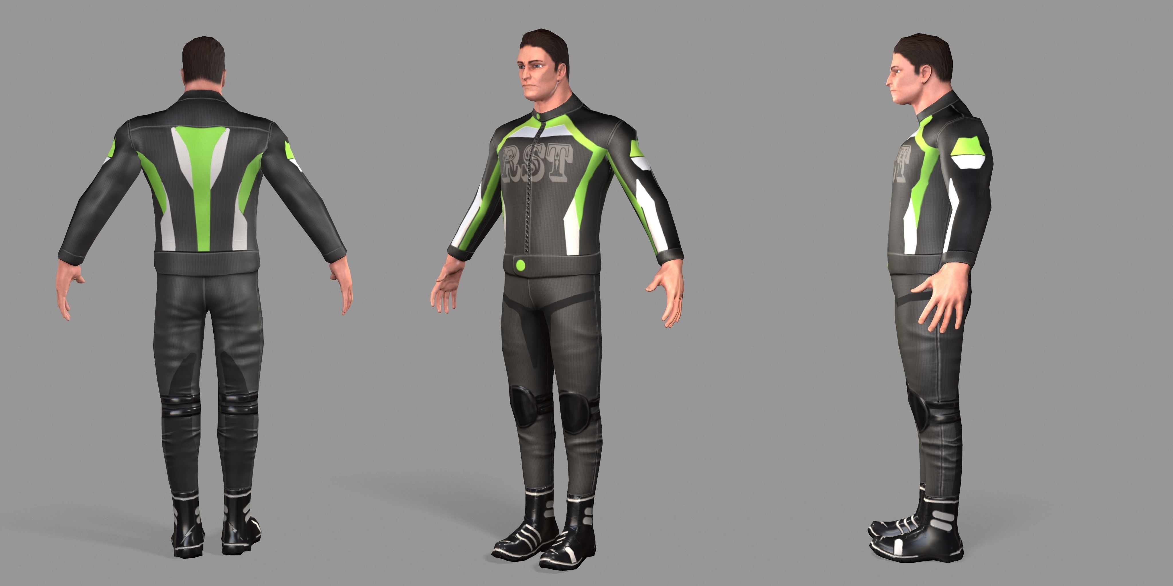 Biker boy  Low-poly 3D model_47