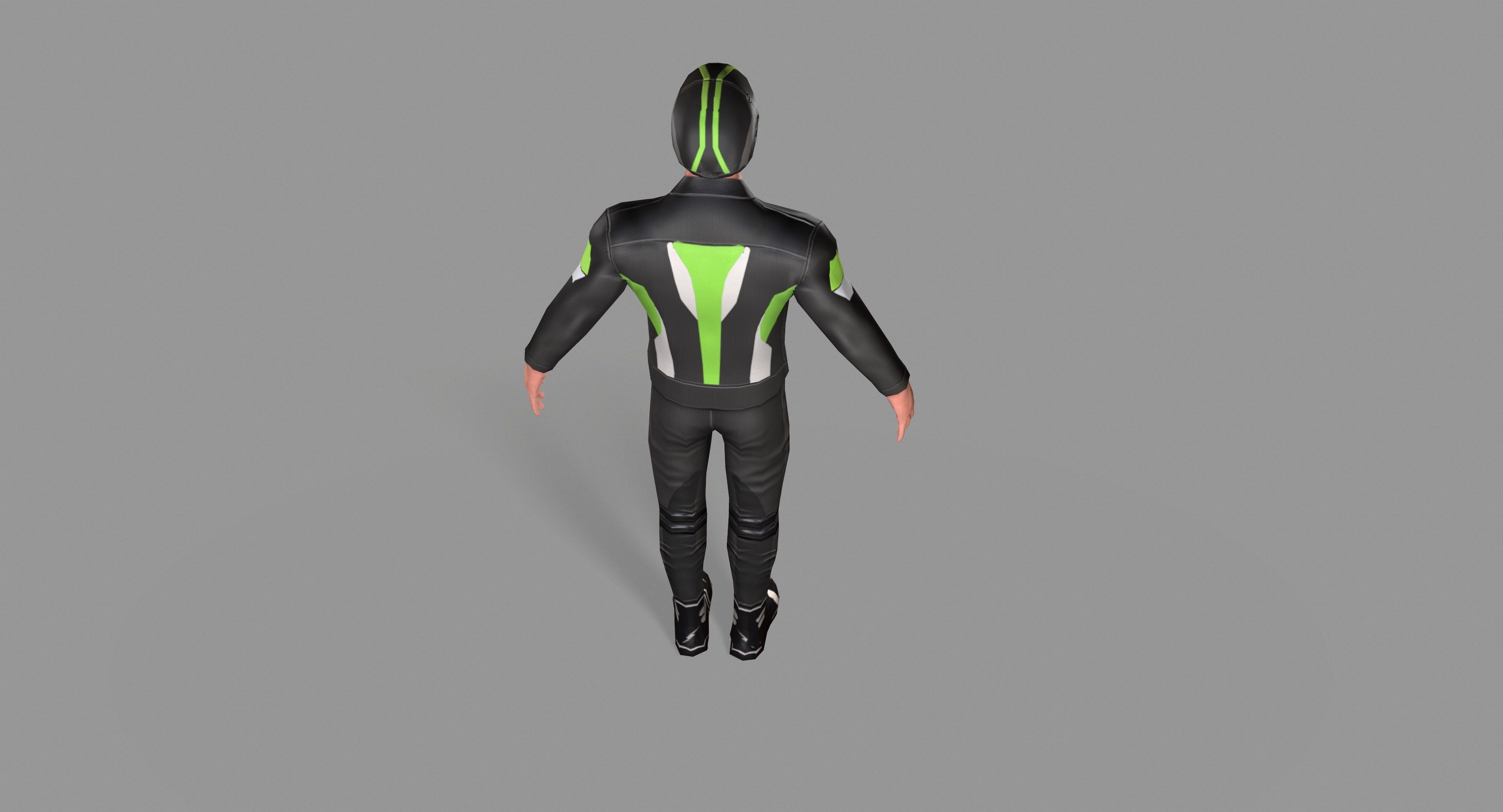Biker boy  Low-poly 3D model_20