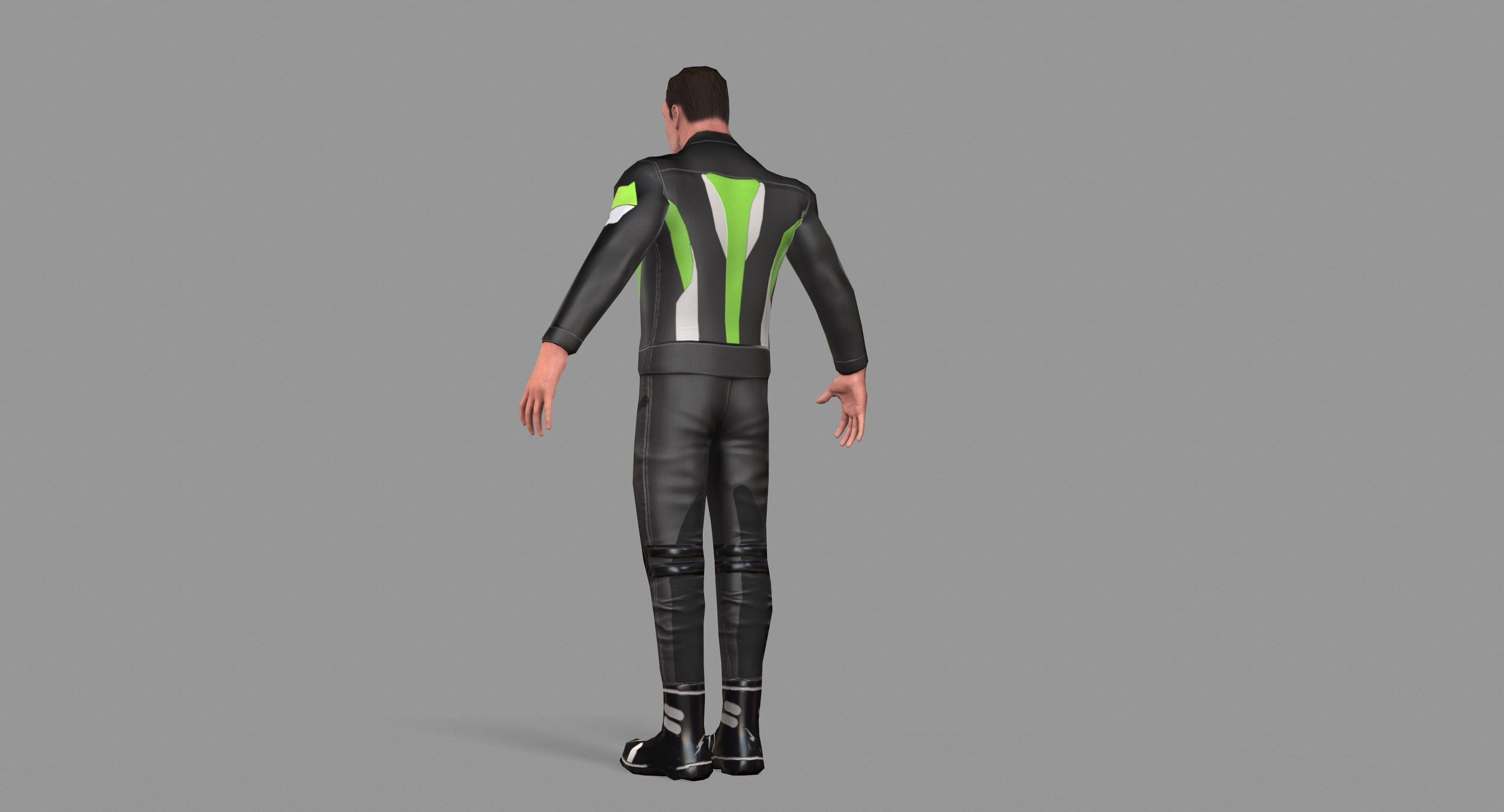Biker boy  Low-poly 3D model_42