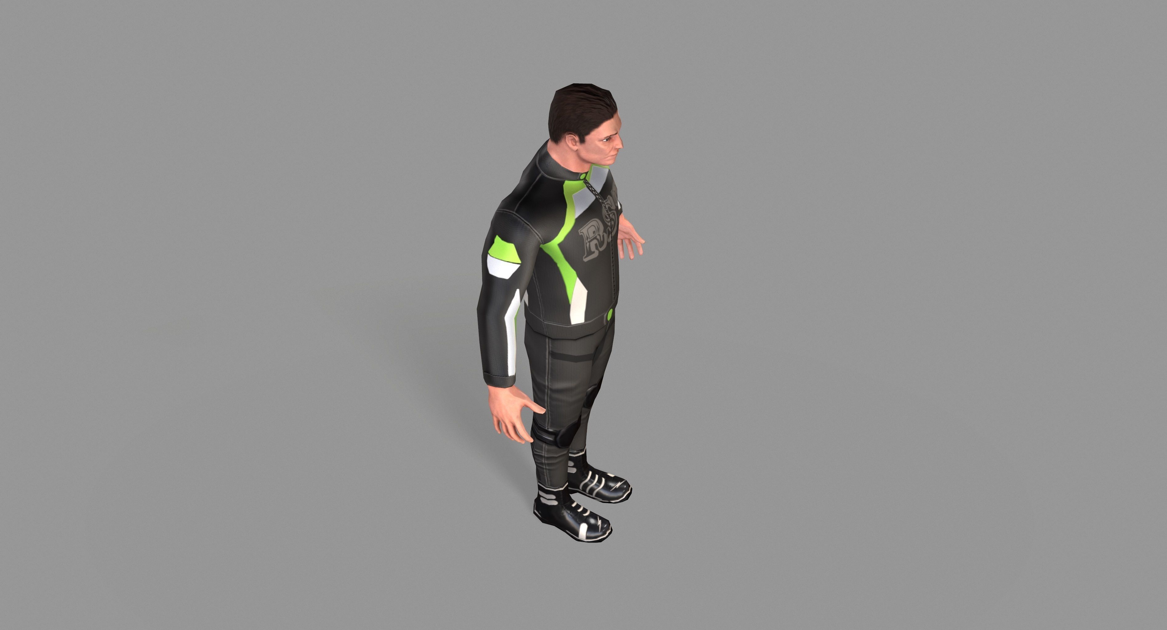 Biker boy  Low-poly 3D model_25
