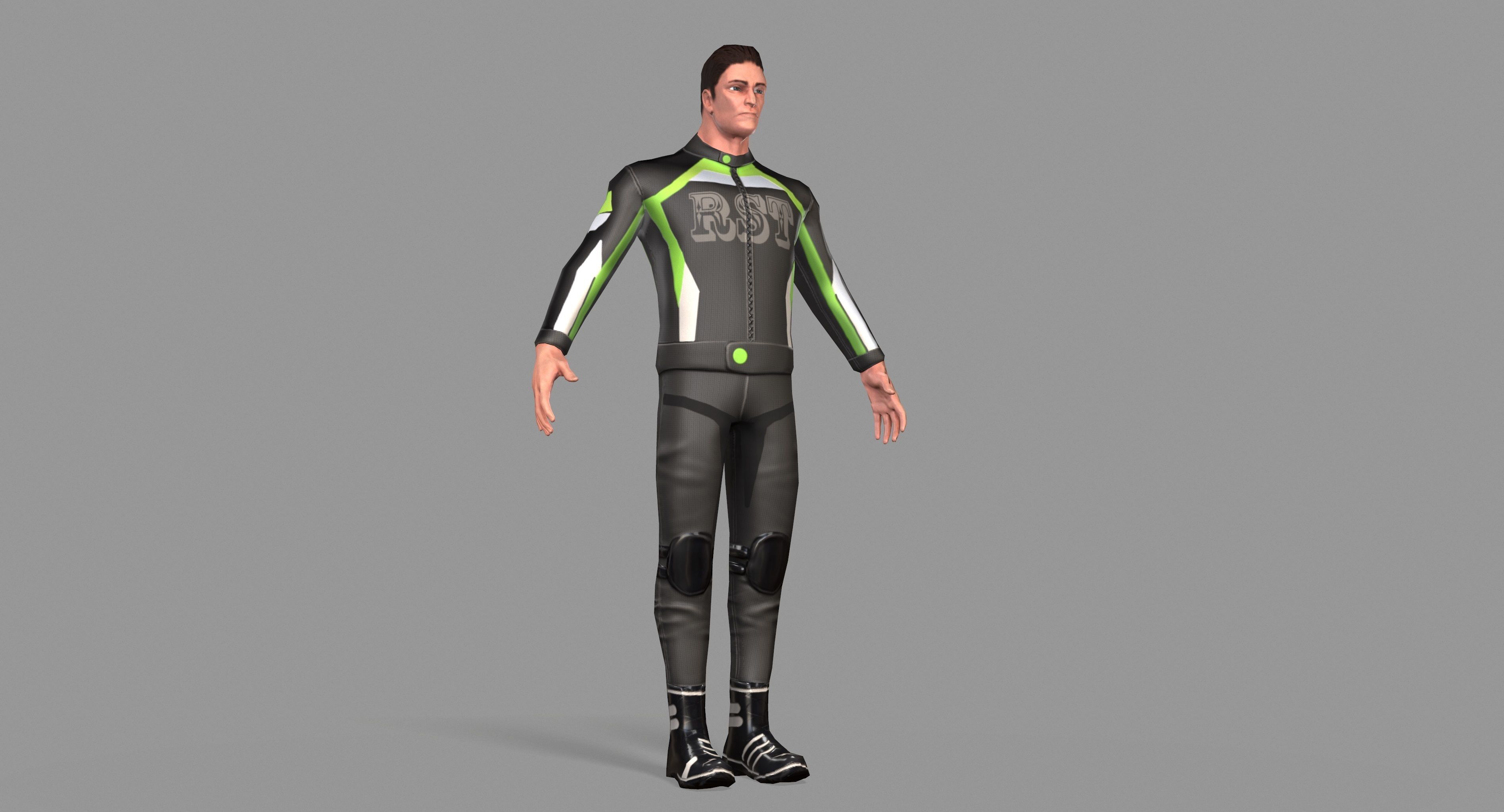 Biker boy  Low-poly 3D model_38