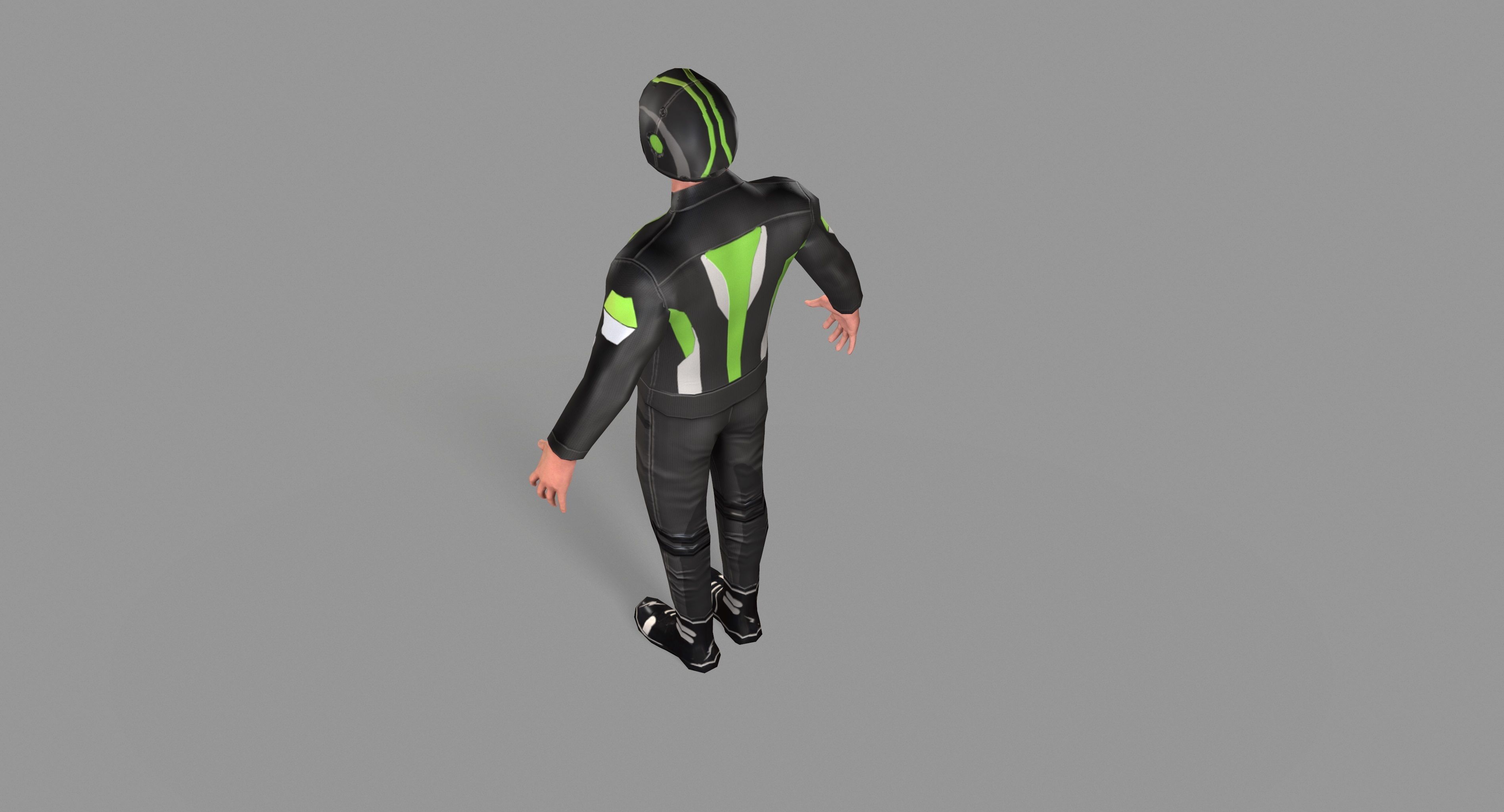 Biker boy  Low-poly 3D model_21