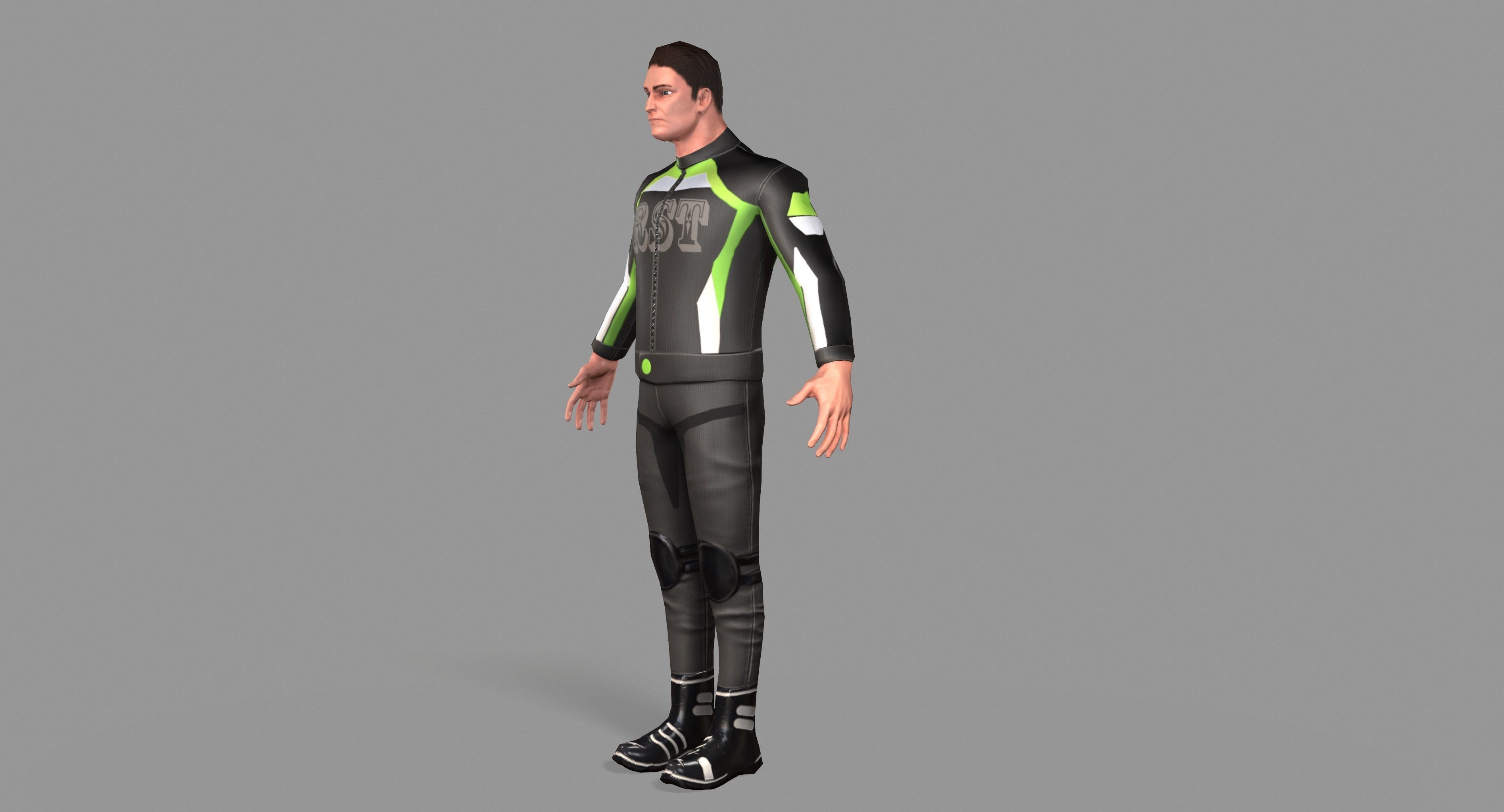 Biker boy  Low-poly 3D model_15
