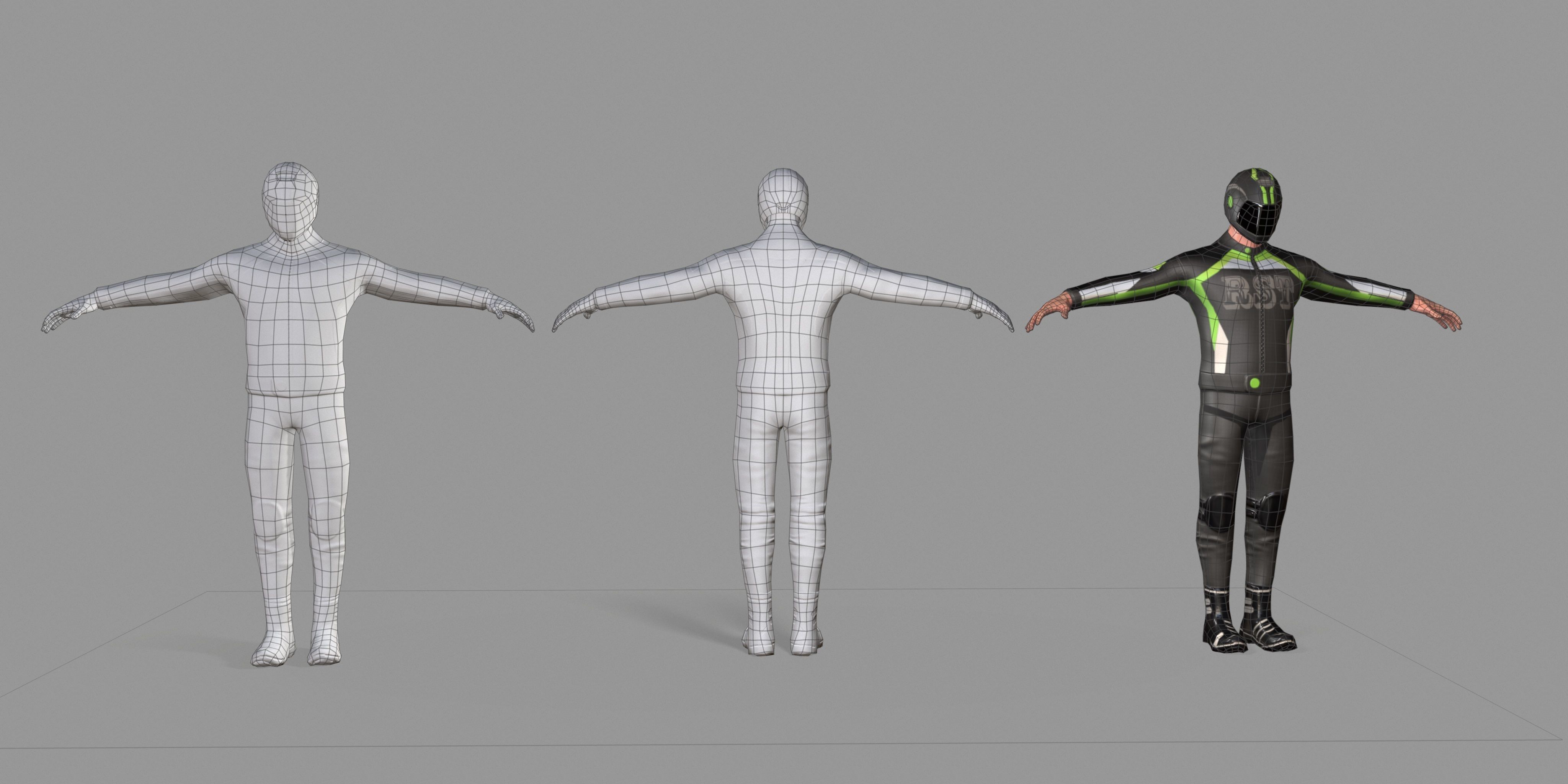 Biker boy  Low-poly 3D model_48