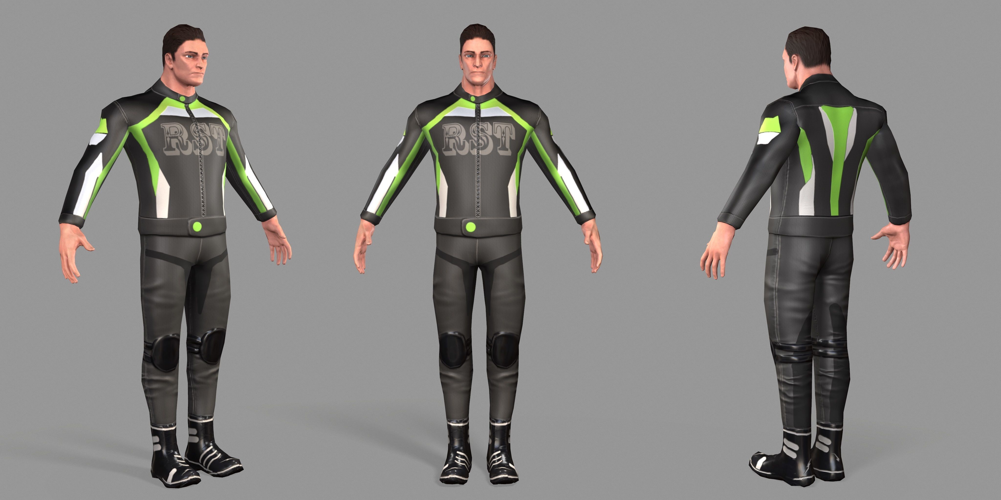 Biker boy  Low-poly 3D model_46