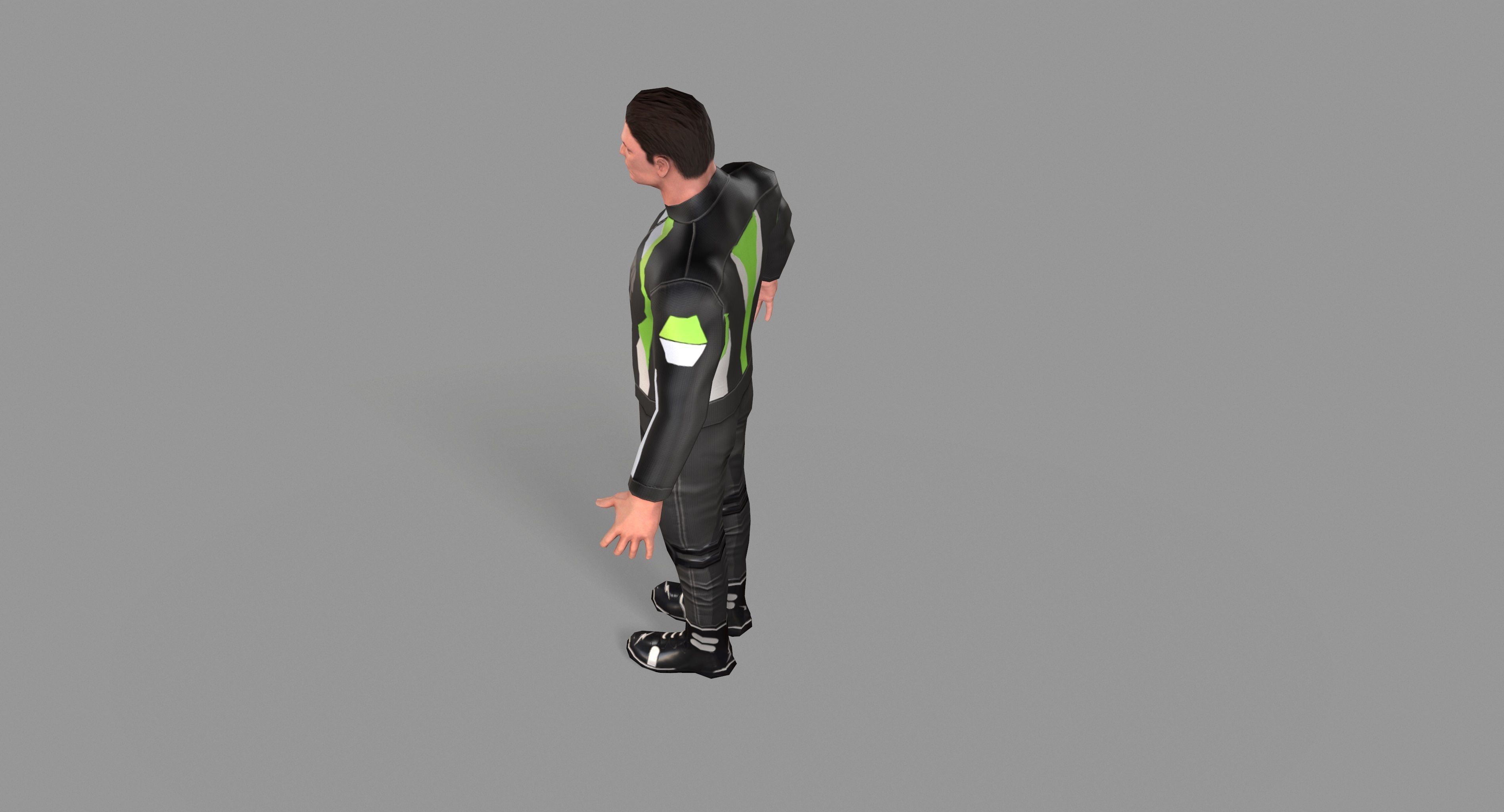 Biker boy  Low-poly 3D model_28