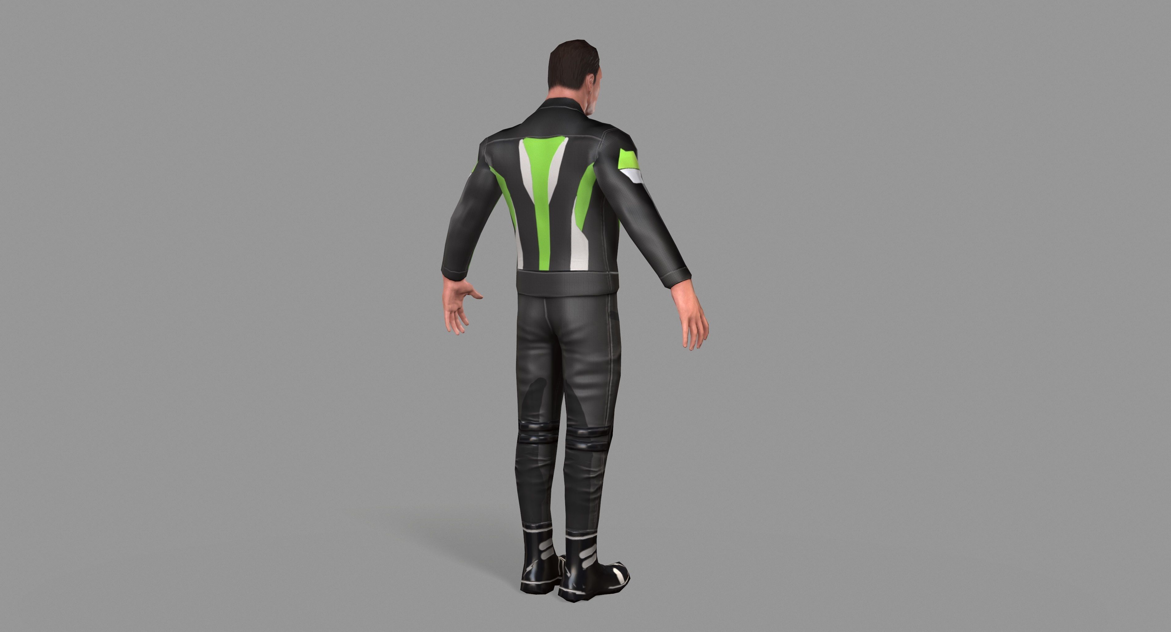 Biker boy  Low-poly 3D model_11