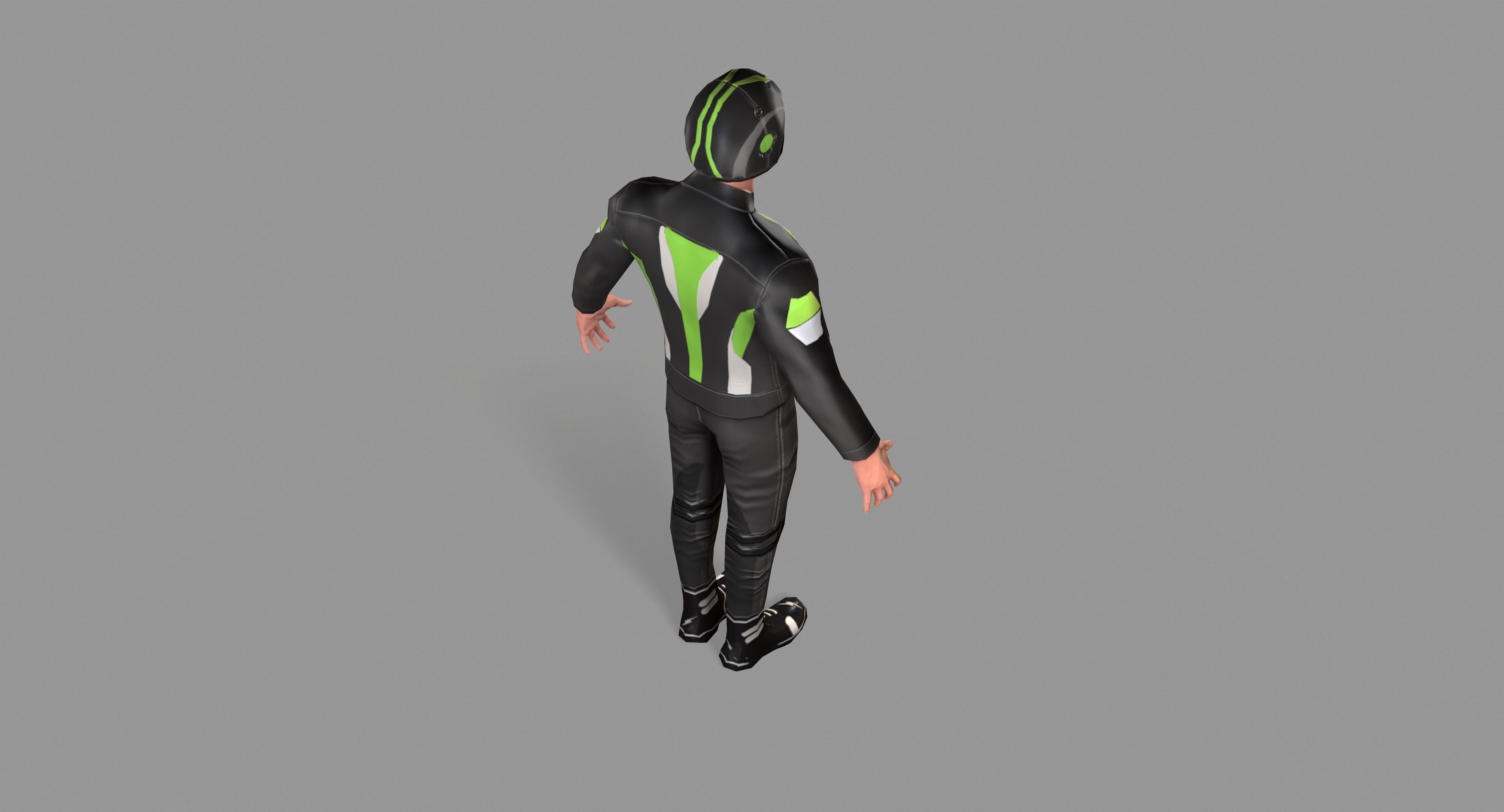 Biker boy  Low-poly 3D model_19
