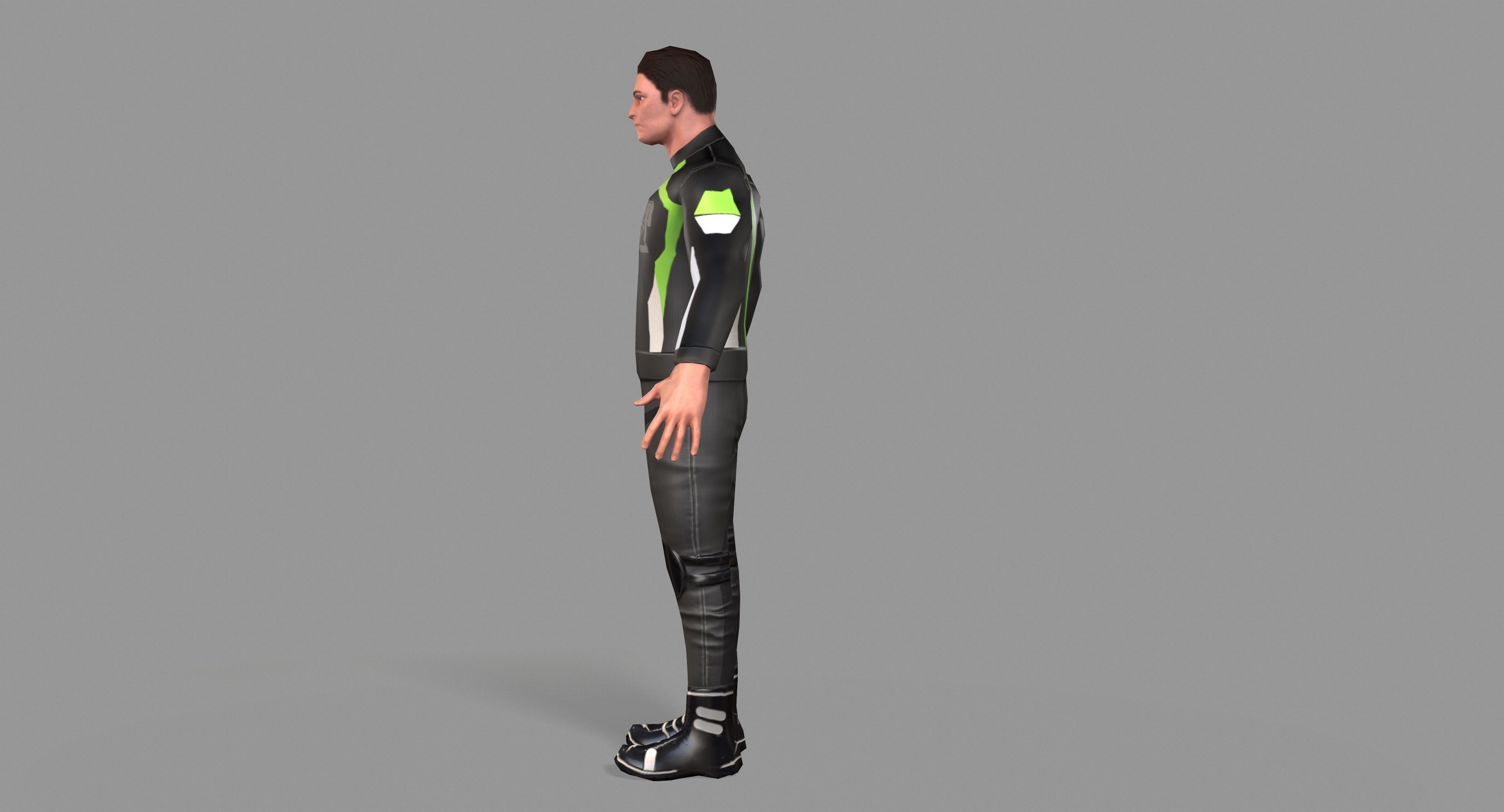Biker boy  Low-poly 3D model_14