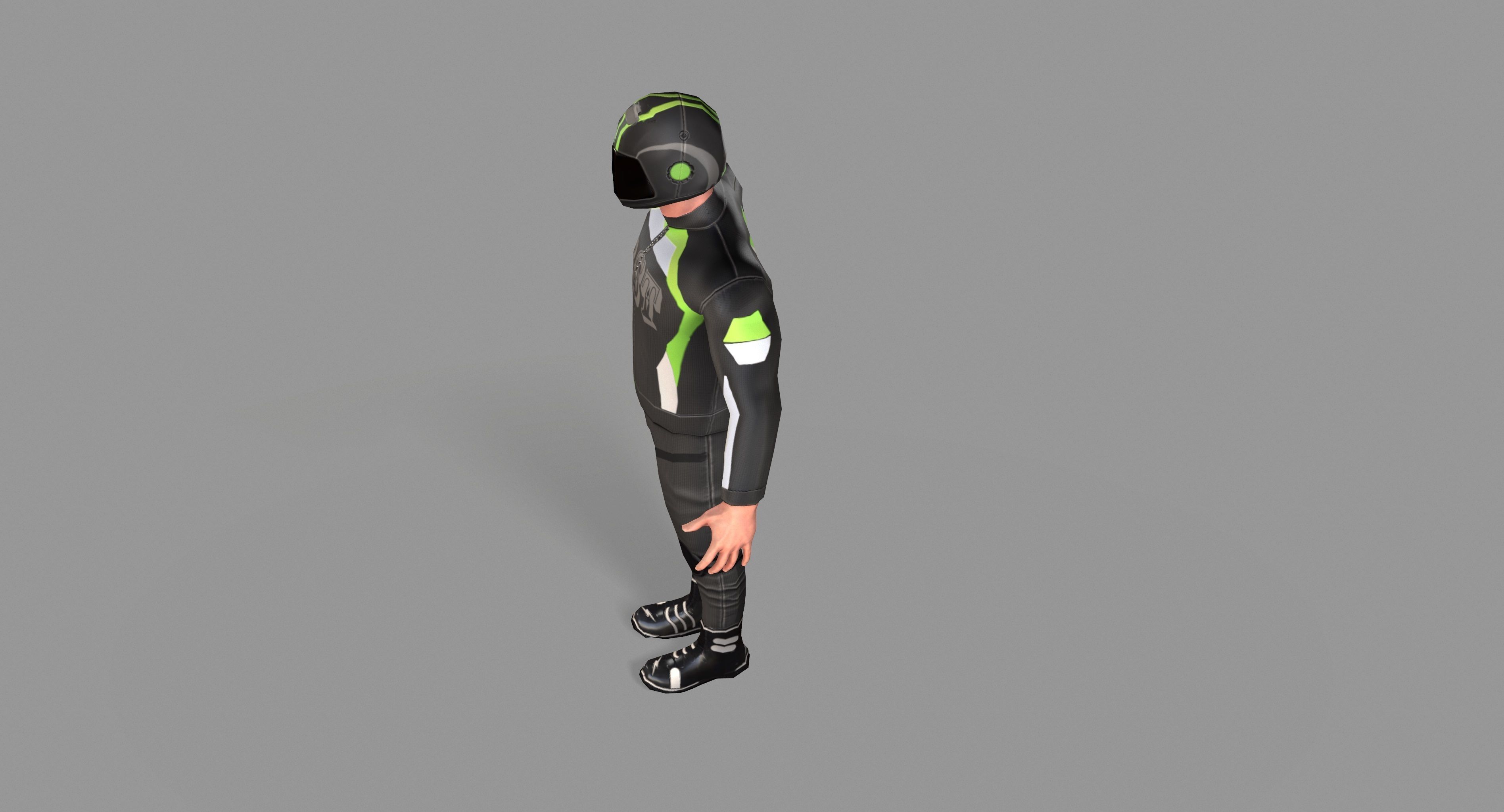 Biker boy  Low-poly 3D model_22