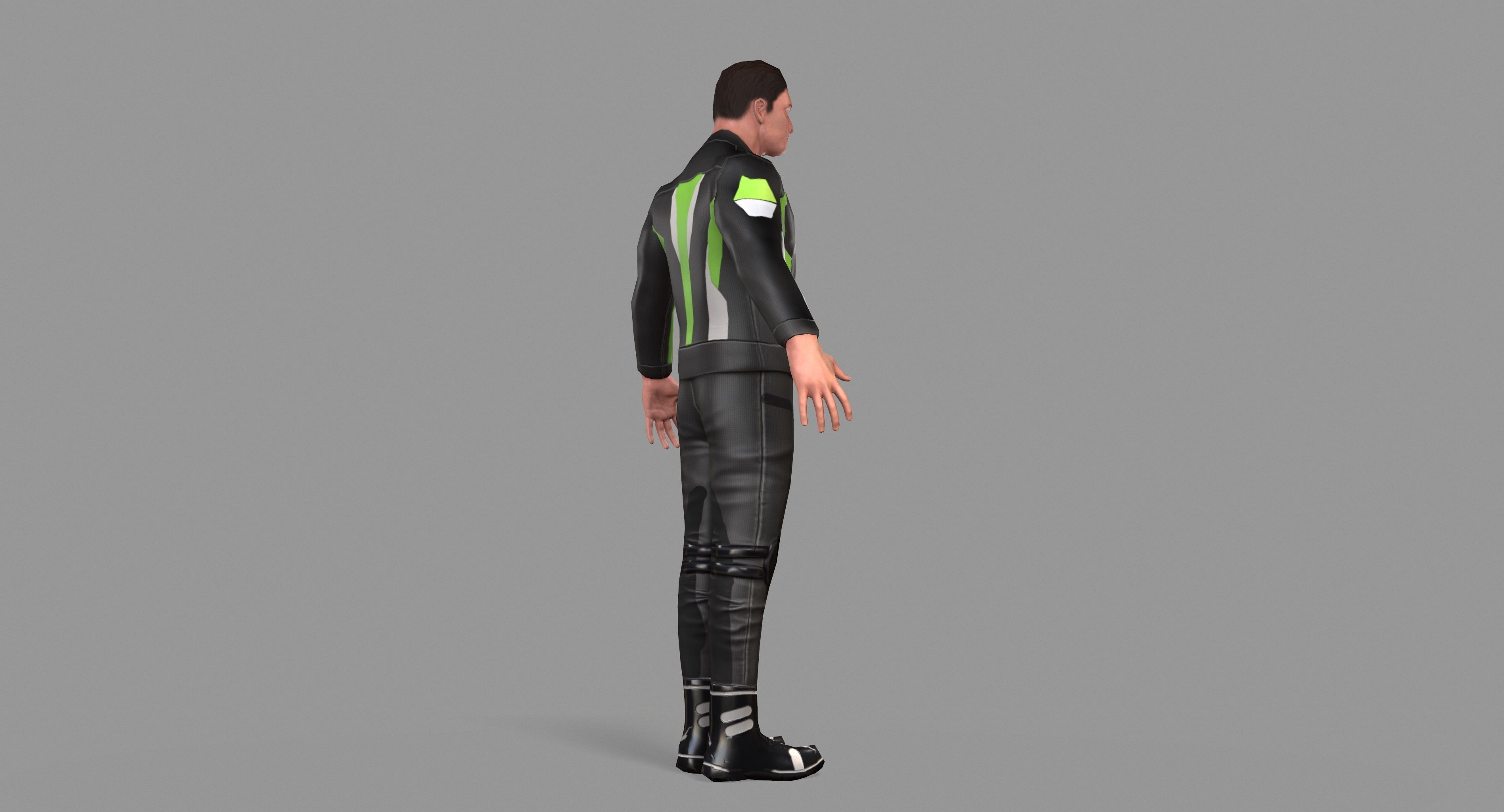 Biker boy  Low-poly 3D model_41