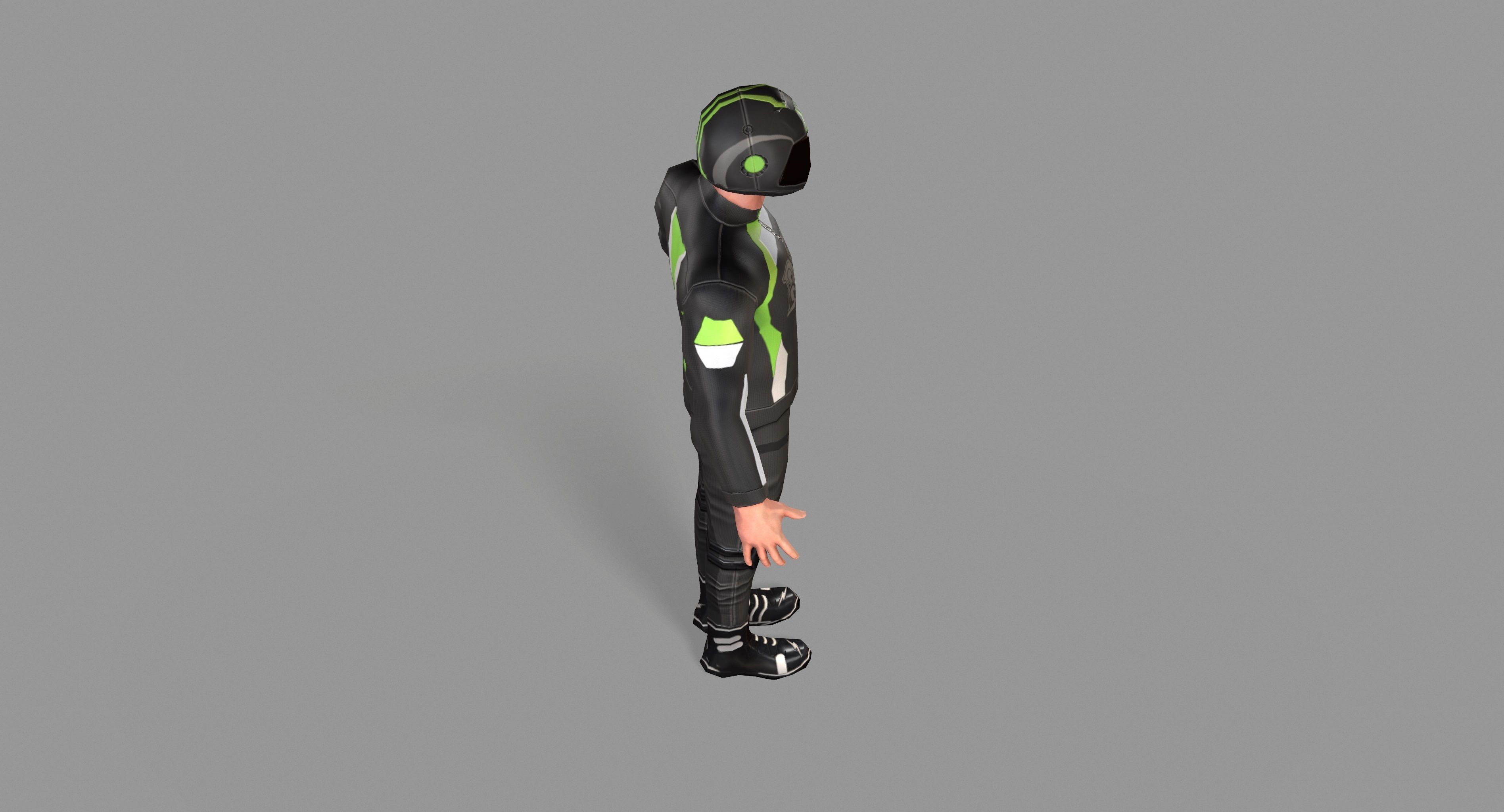 Biker boy  Low-poly 3D model_18
