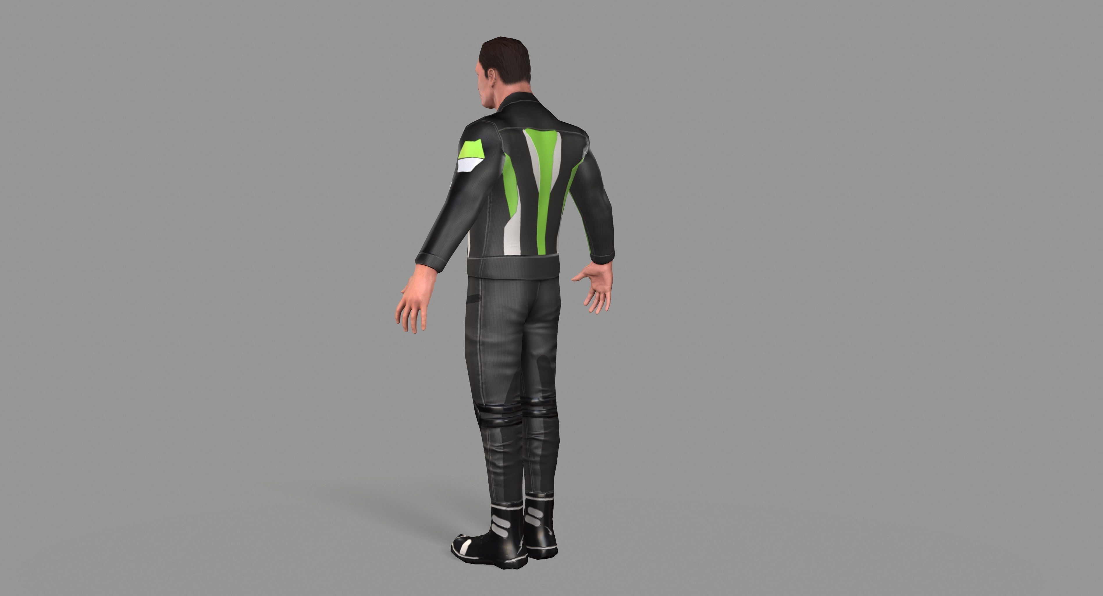 Biker boy  Low-poly 3D model_13