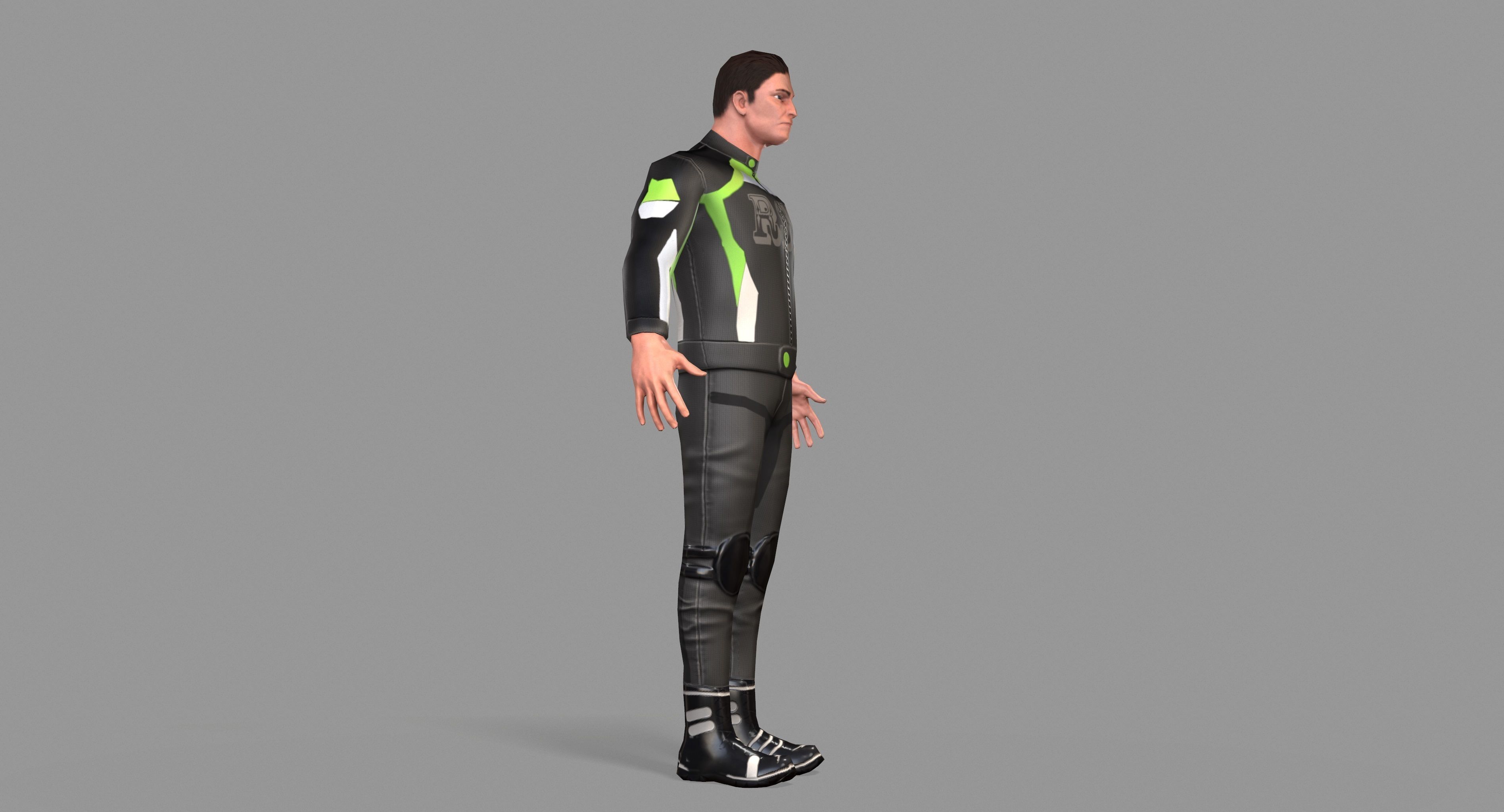 Biker boy  Low-poly 3D model_39