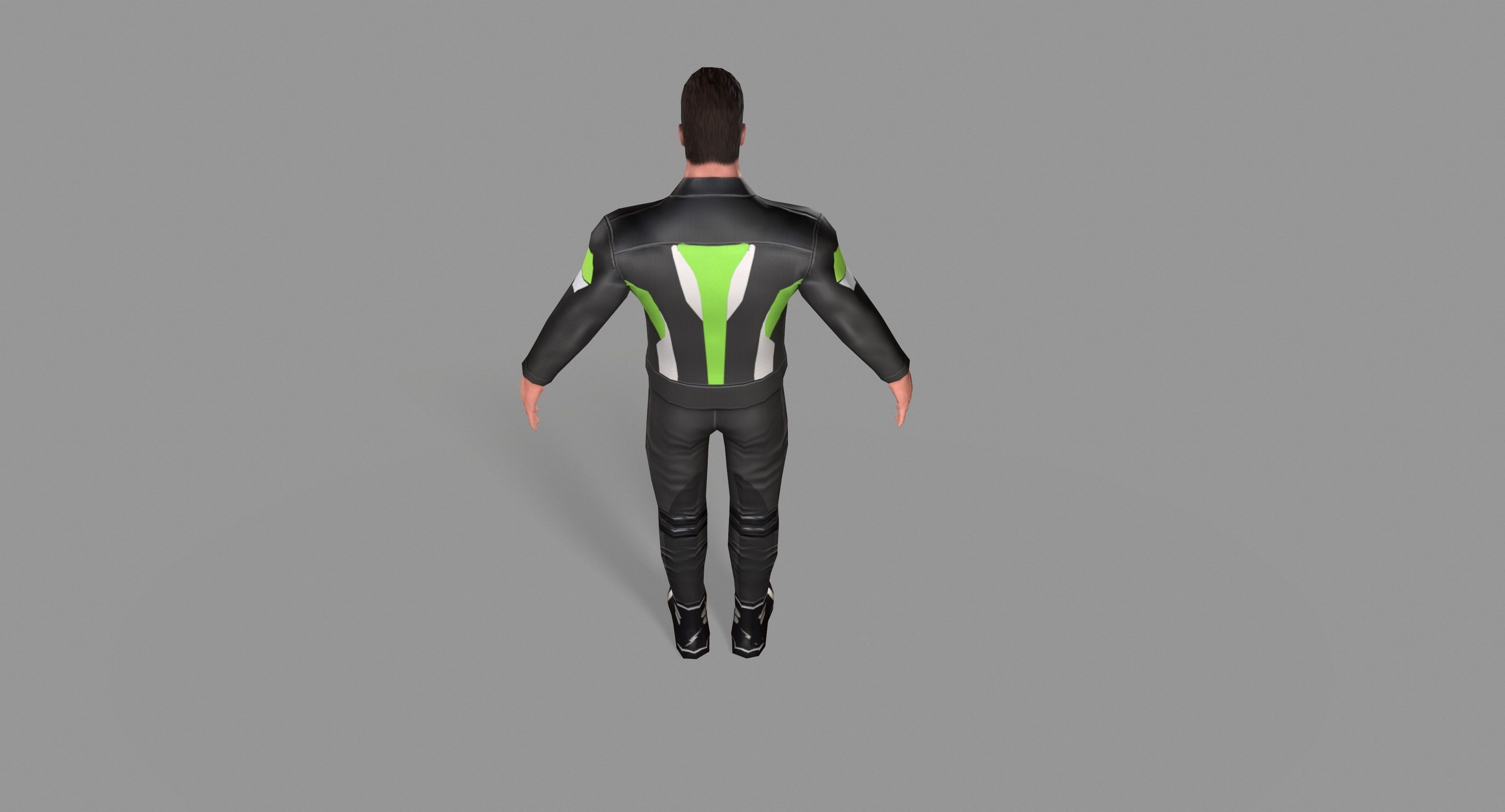 Biker boy  Low-poly 3D model_27