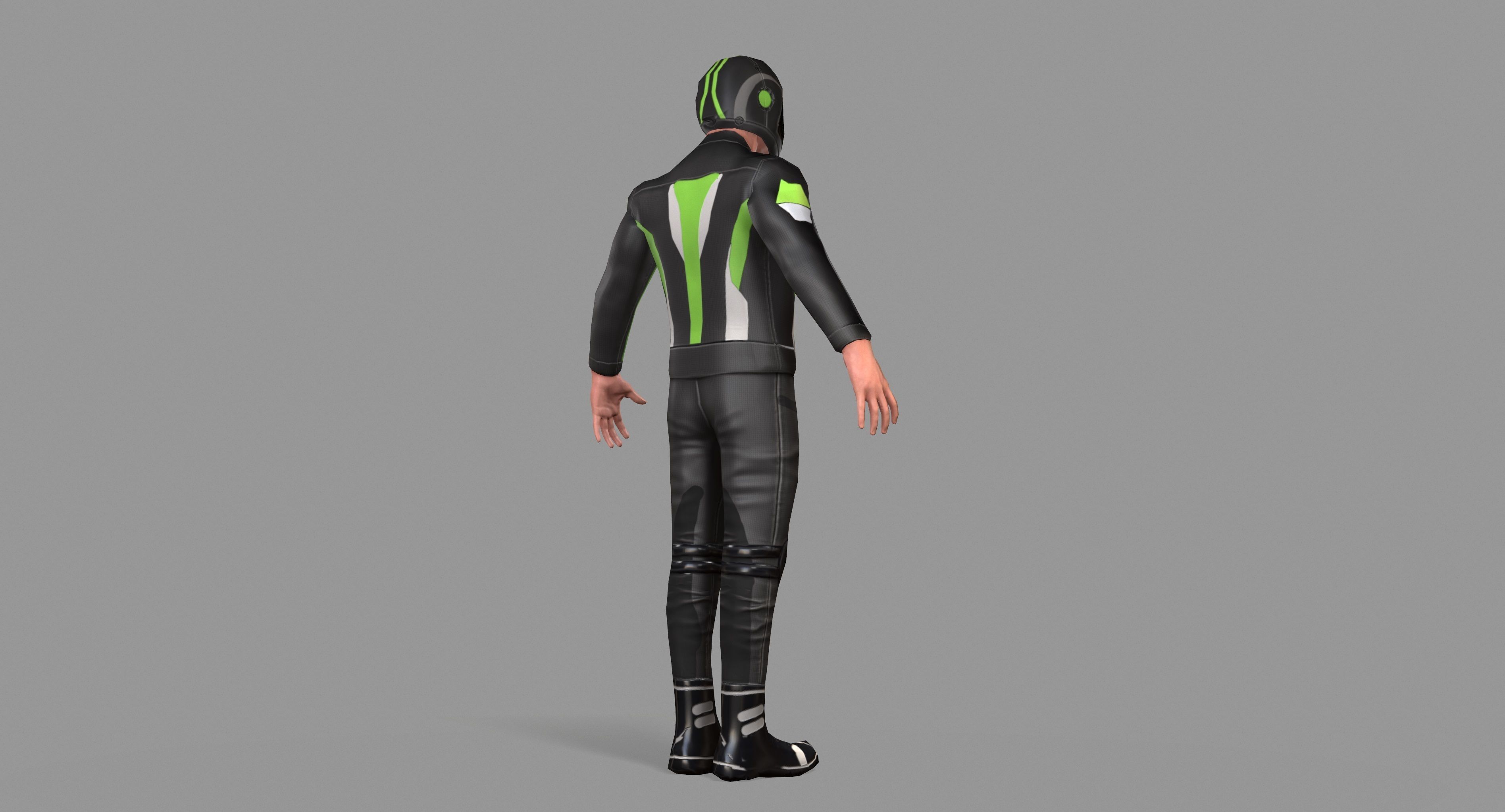 Biker boy  Low-poly 3D model_33