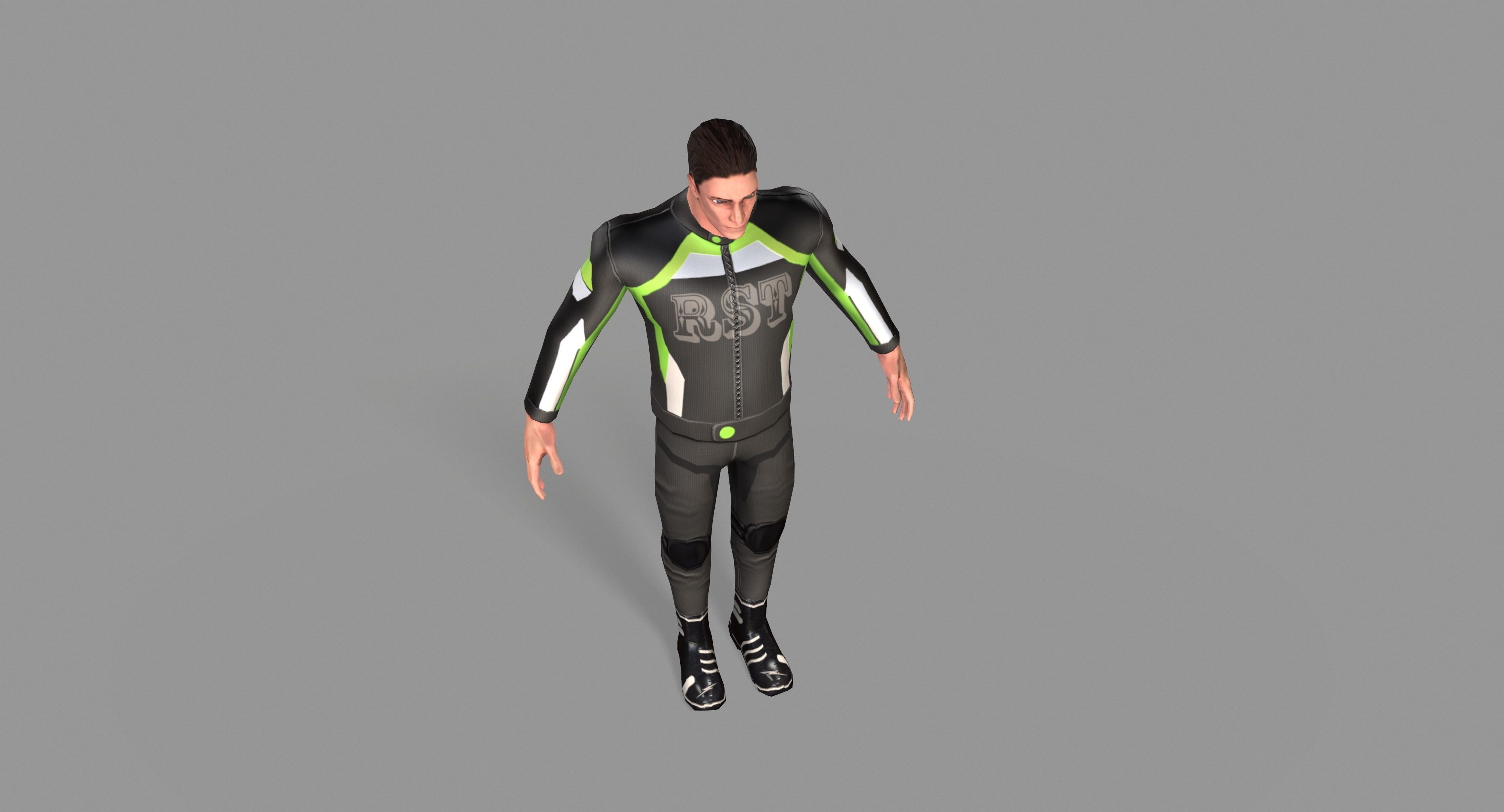 Biker boy  Low-poly 3D model_24