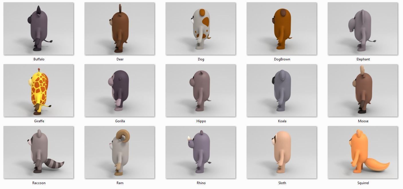 Cartoon Animals Model Pack 2 3D model_18