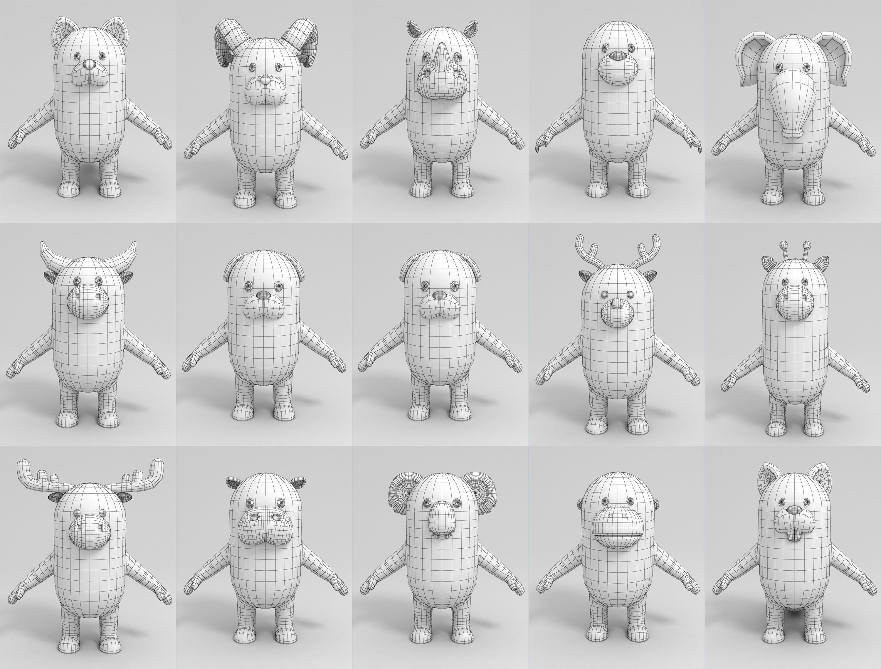 Cartoon Animals Model Pack 2 3D model_20