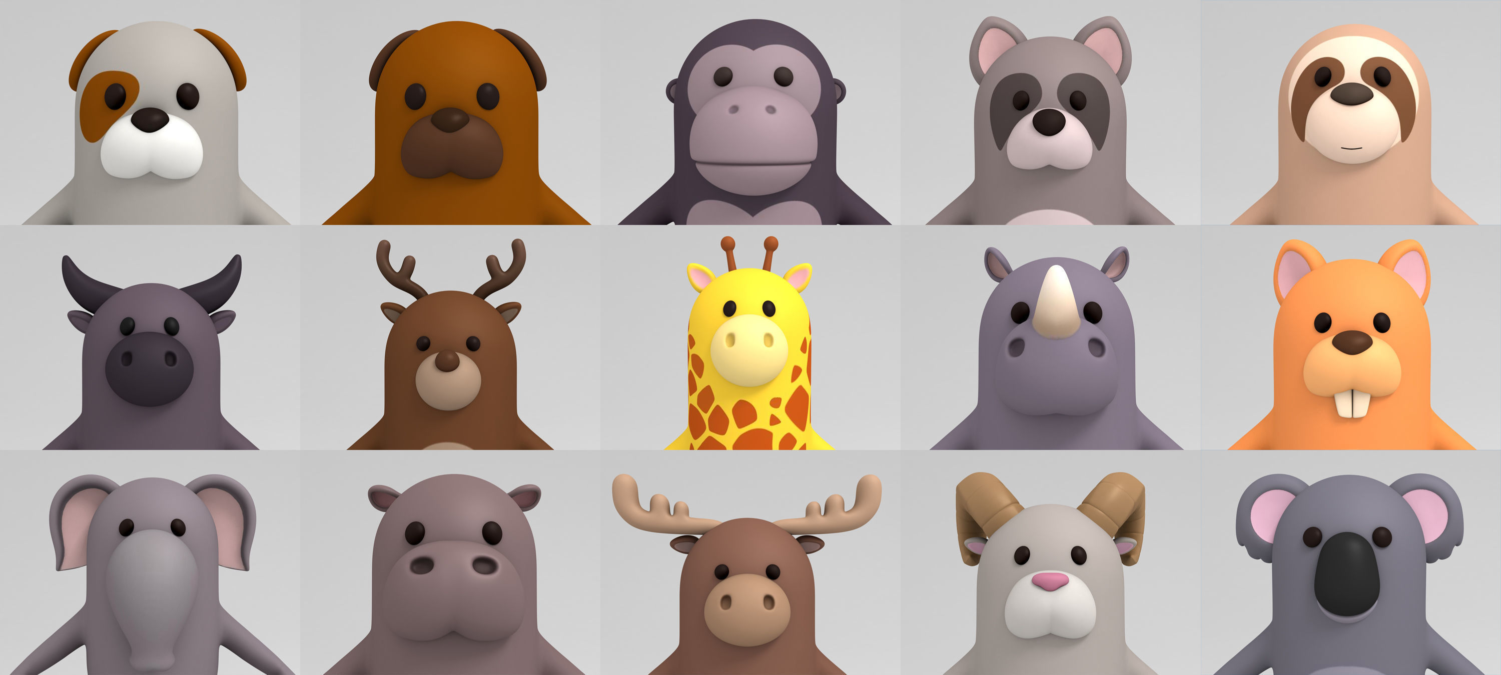 Cartoon Animals Model Pack 2 3D model_24