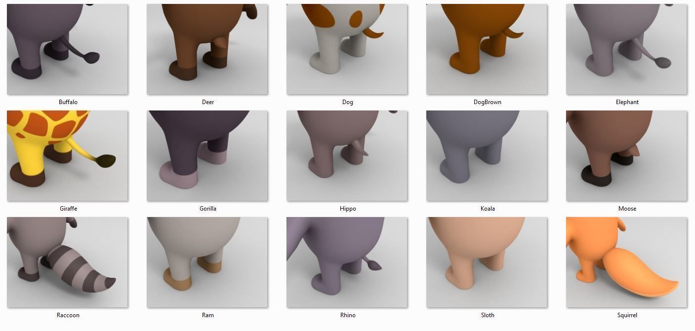 Cartoon Animals Model Pack 2 3D model_19